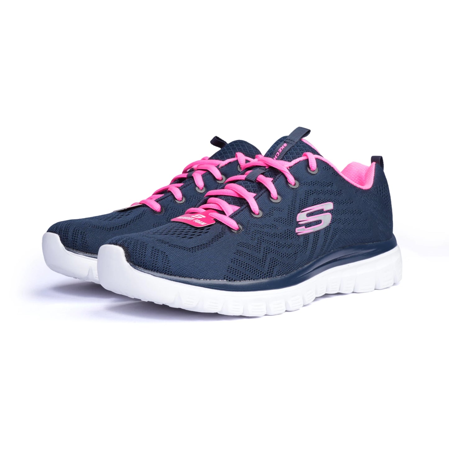 Skechers Graceful Womens Shoes Navy Pink