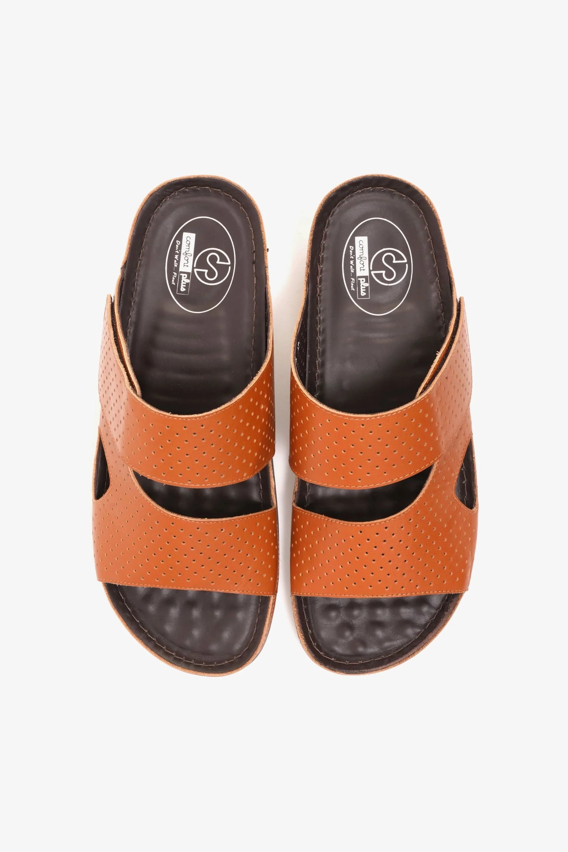 Comfort Plus Men's Al Waha Textured Arabic Sandals Tan MSDCP4005