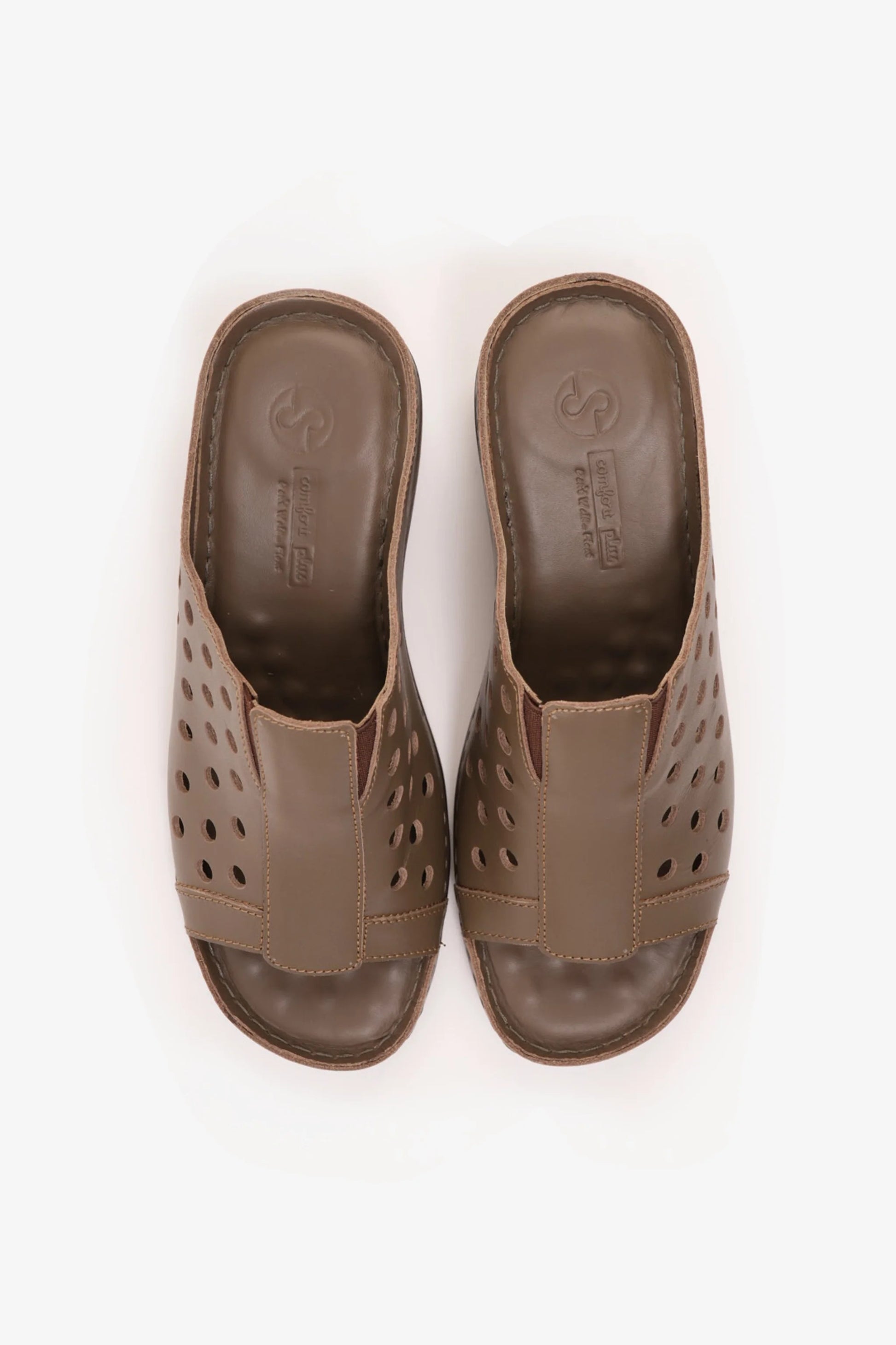 Comfort Plus Women's Perforated Wedge Sandals Truffle LSDCPGG102