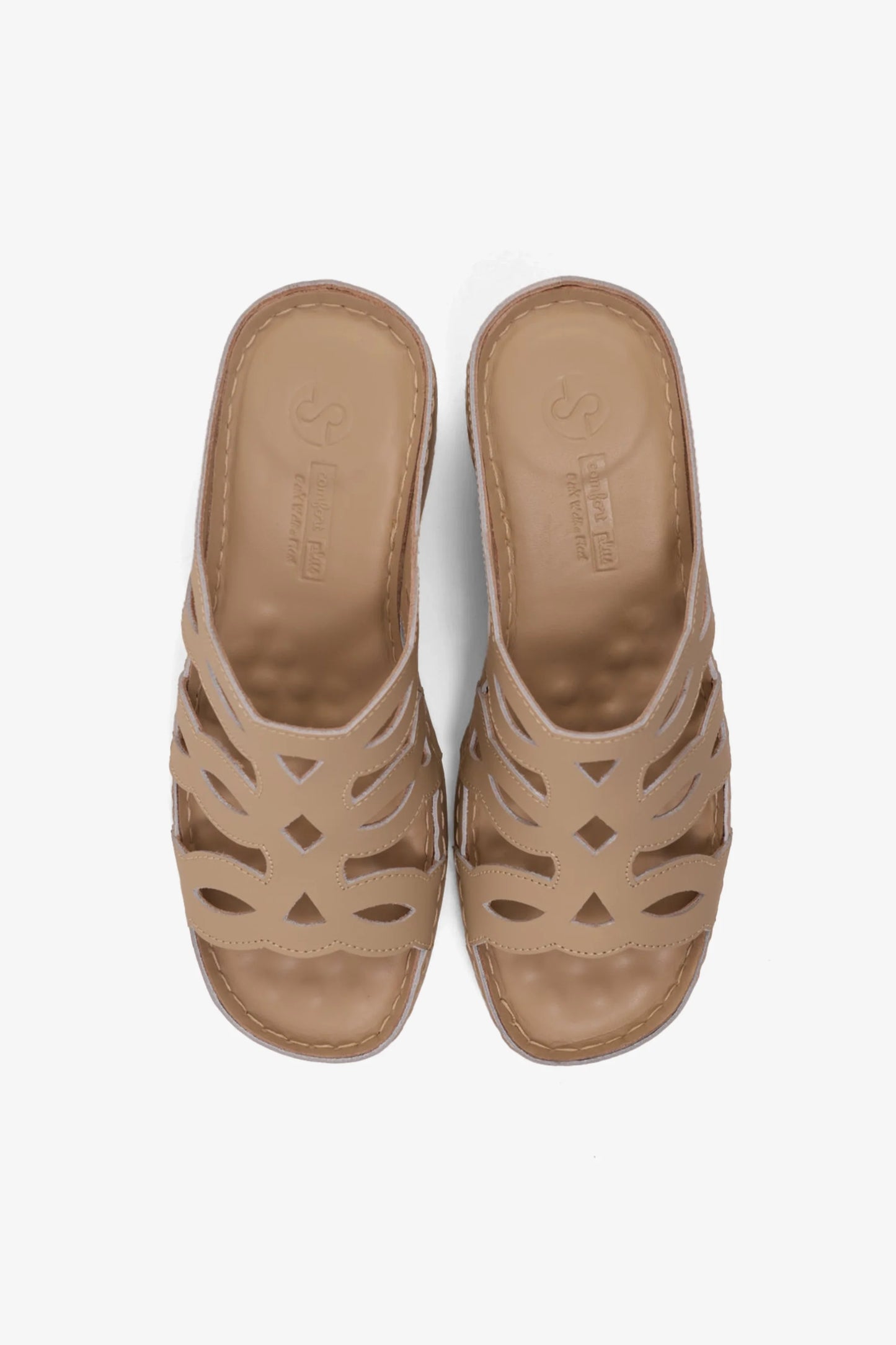 Comfort Plus Women's Cushioned Sandals Beige GG116