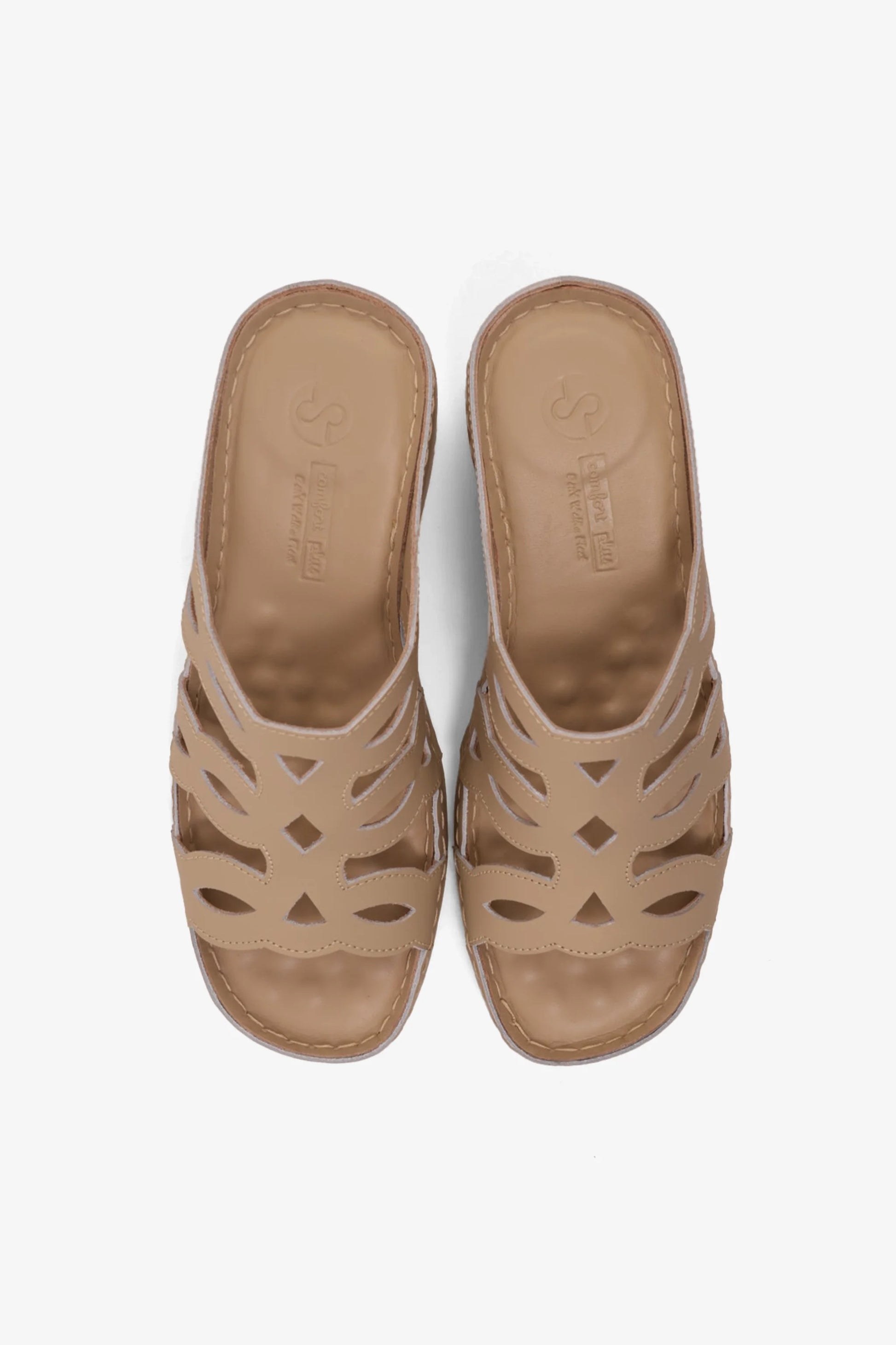 Comfort Plus Women's Cushioned Sandals Beige GG116