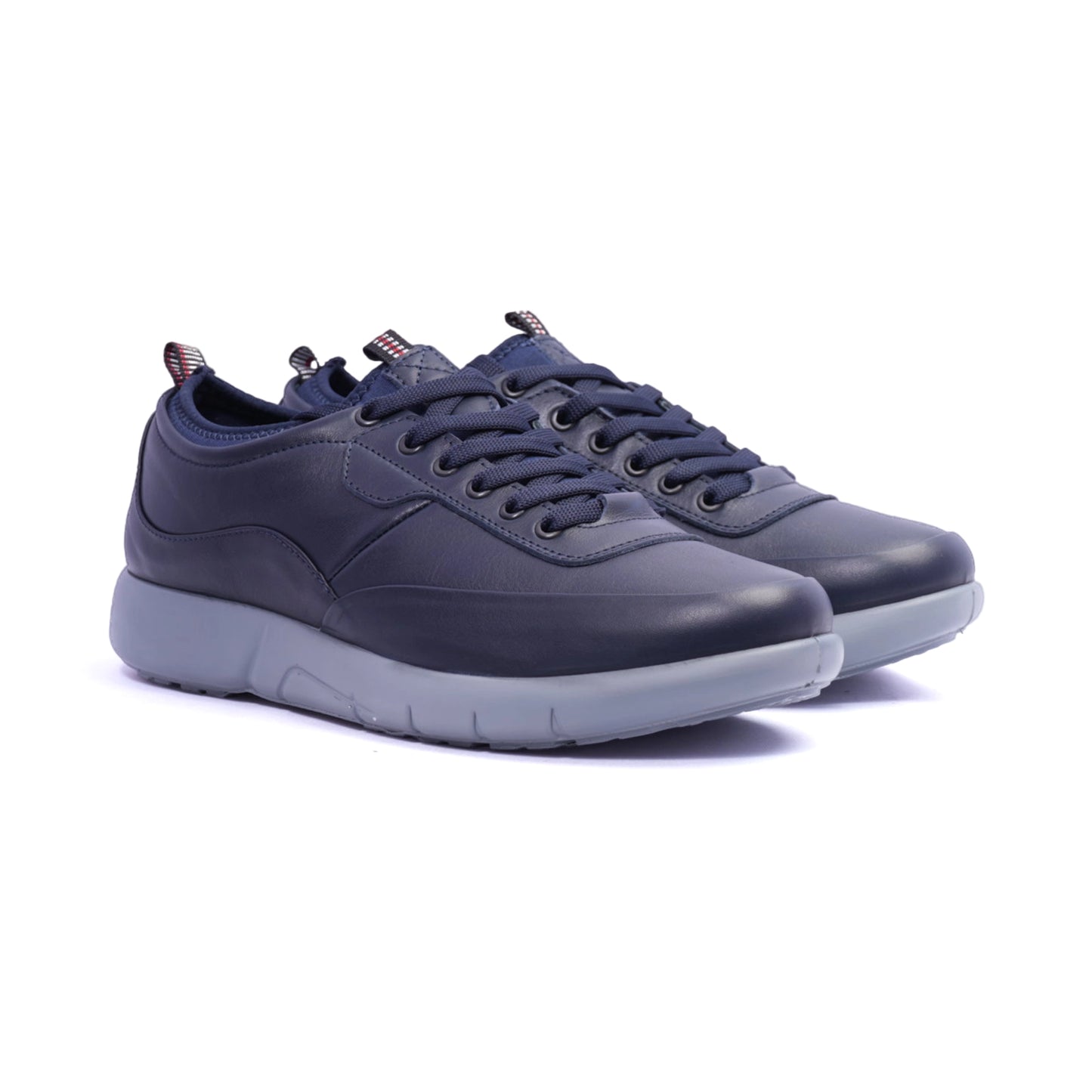 Comfort Plus Men's Stylish Leather Sneakers Navy