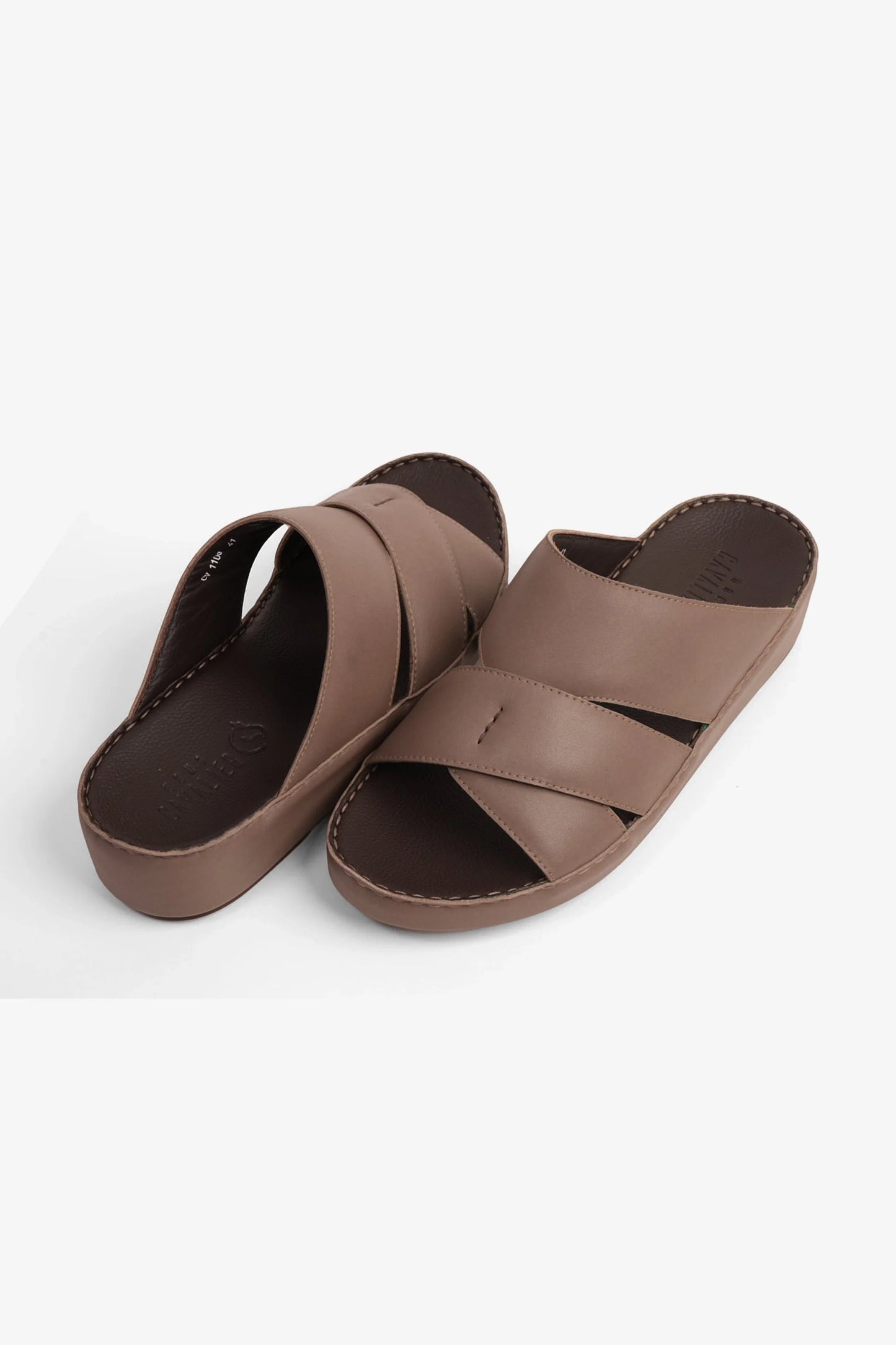 Cavalier Uomo Men's Genuine Leather Arabic Sandals Stone MSDCV1108