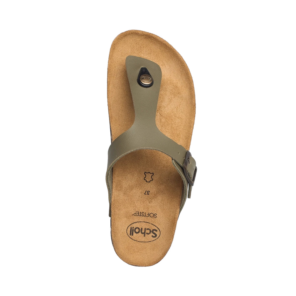 Scholl Nicole Pu Leather - Flip Flops Khaki