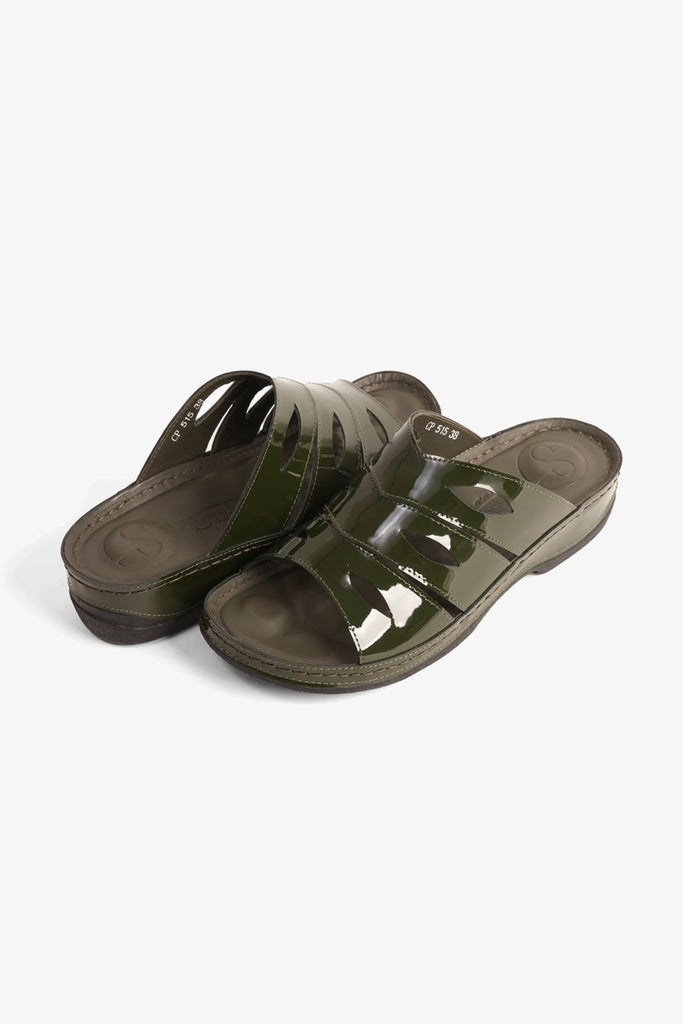 Comfort Plus Women's Mid Heel Sandals Olive CP515