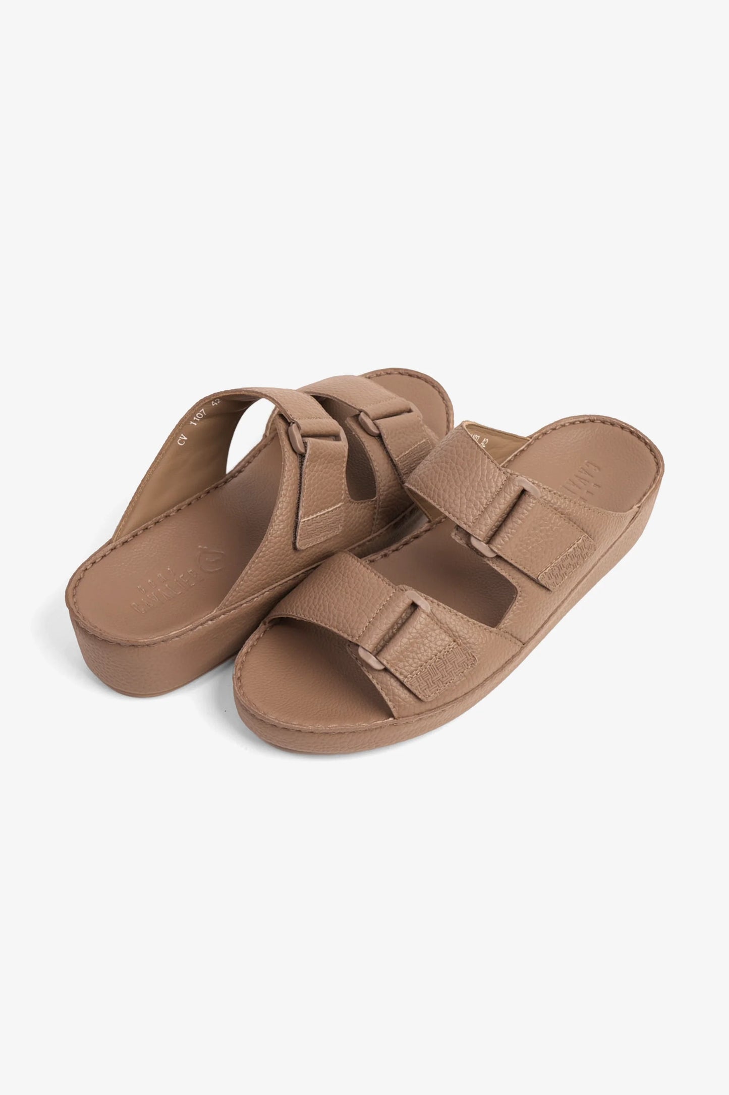 Cavalier Uomo Men's Leather Arabic Sandals Stone MSDCV1107