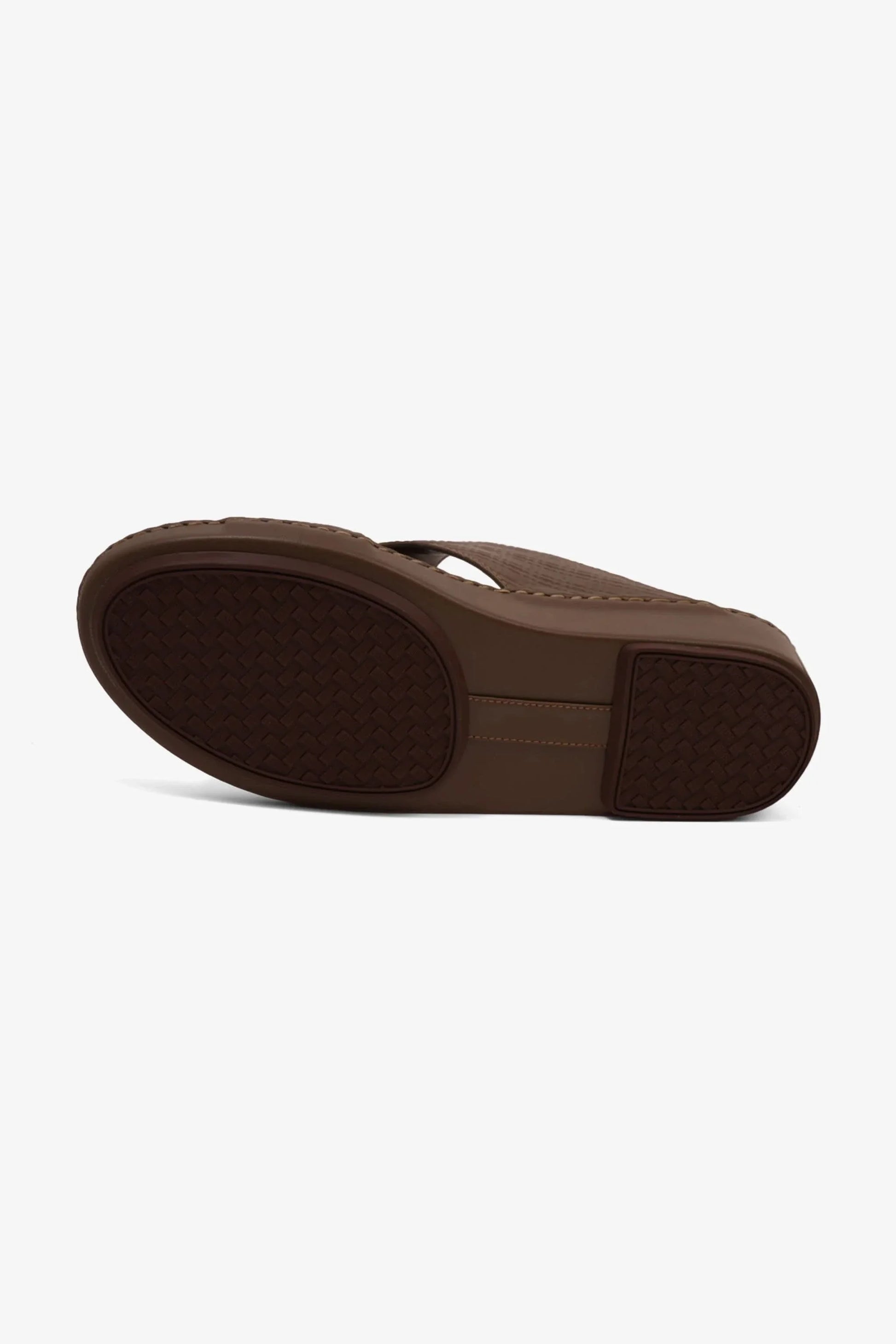 Comfort Plus Men's Cushioned Leather Slip-On Sandals Truffle MSDCP7013