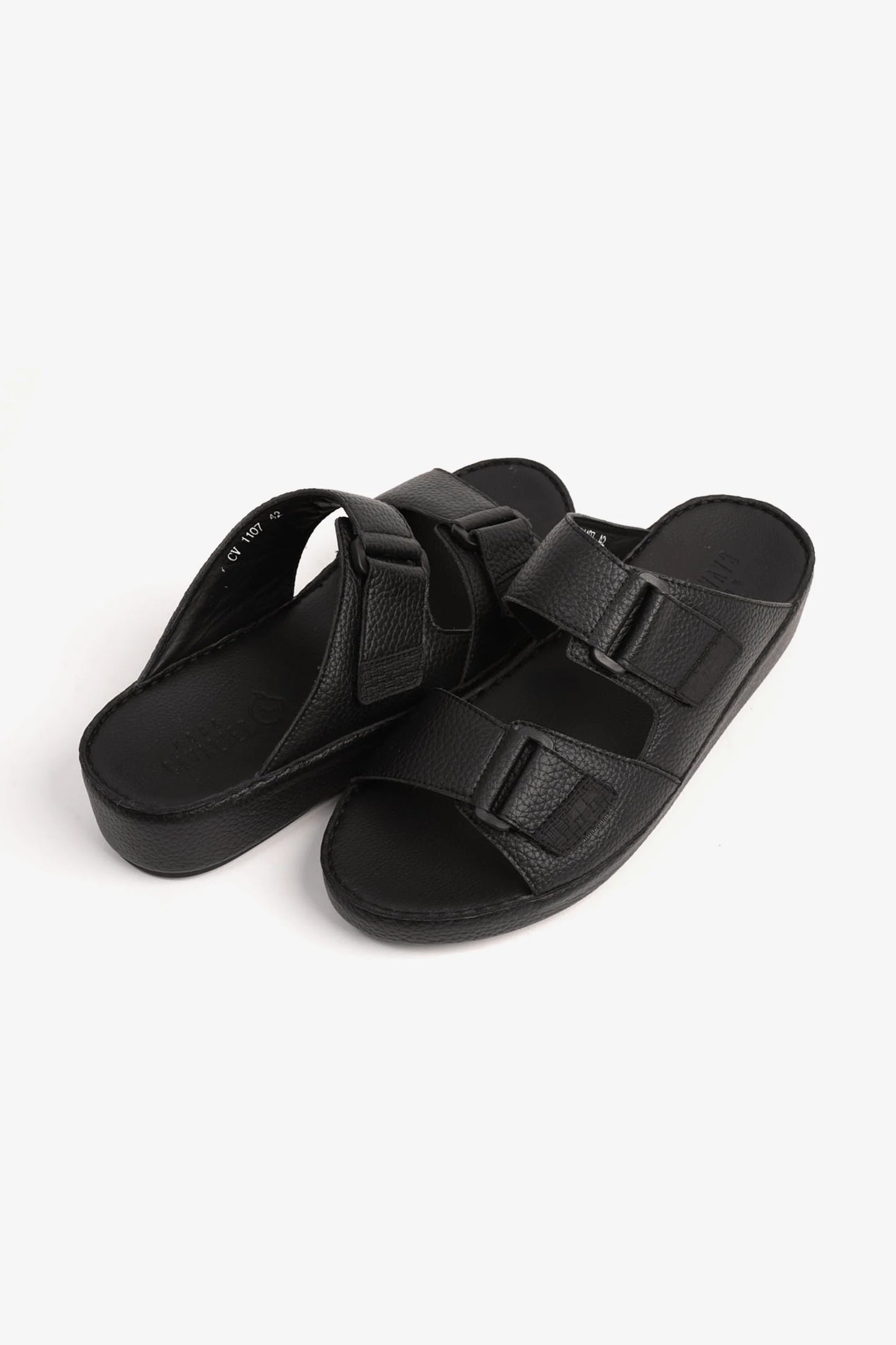 Cavalier Uomo Men's Arabic Sandals With Adjustable Strap Black MSDCV1107