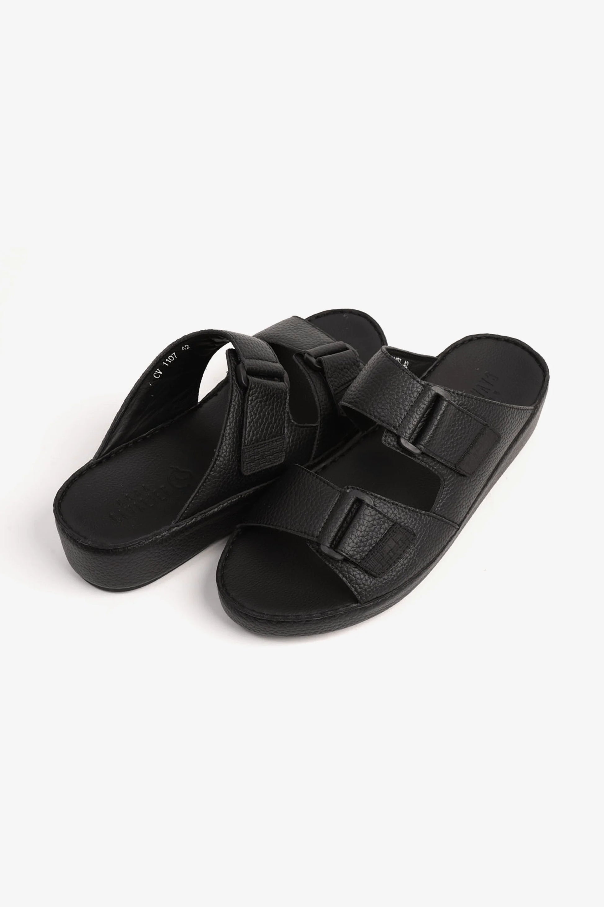 Cavalier Uomo Men's Arabic Sandals With Adjustable Strap Black MSDCV1107
