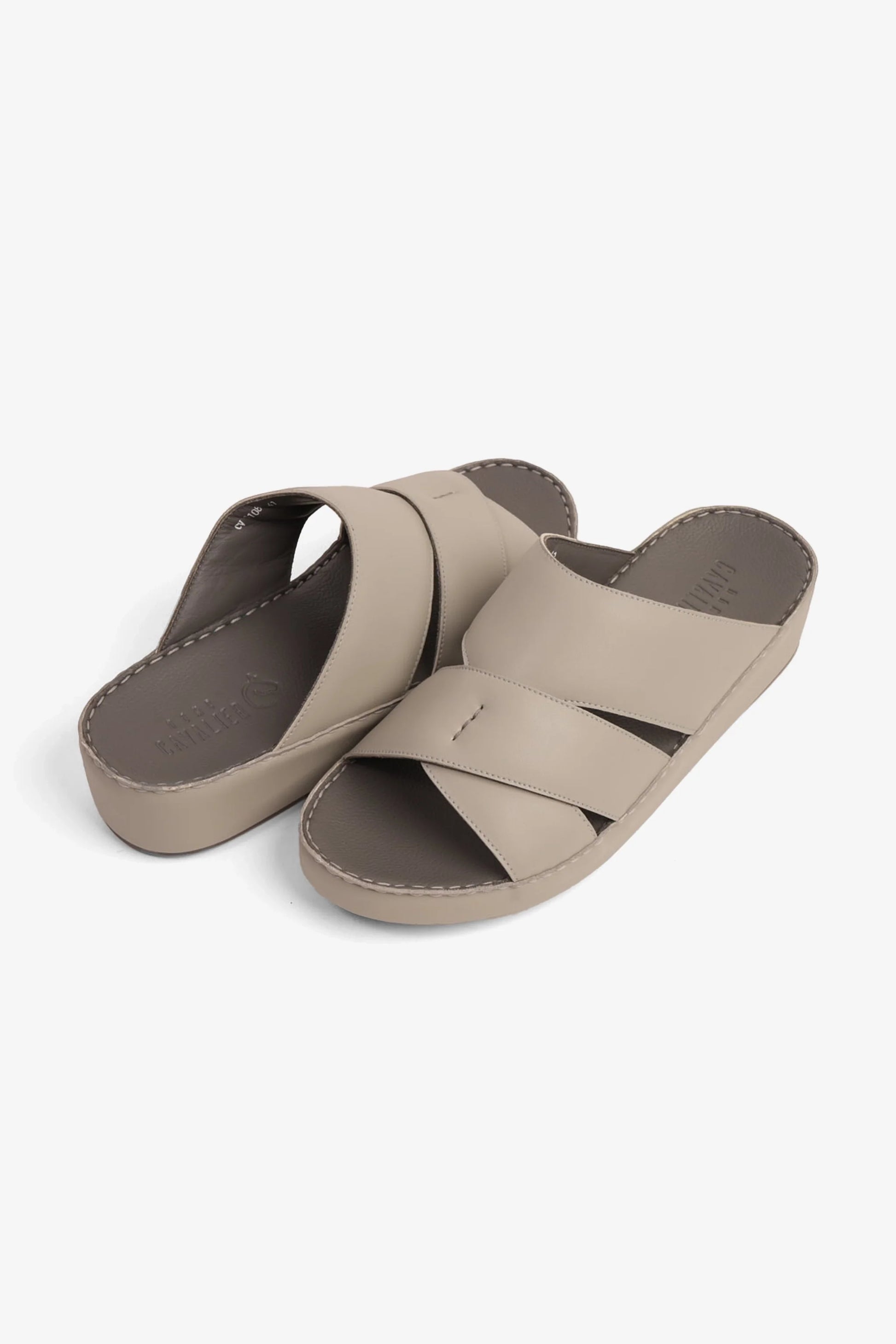 Cavalier Uomo Men's Genuine Leather Arabic Sandals Light-Grey MSDCV1108
