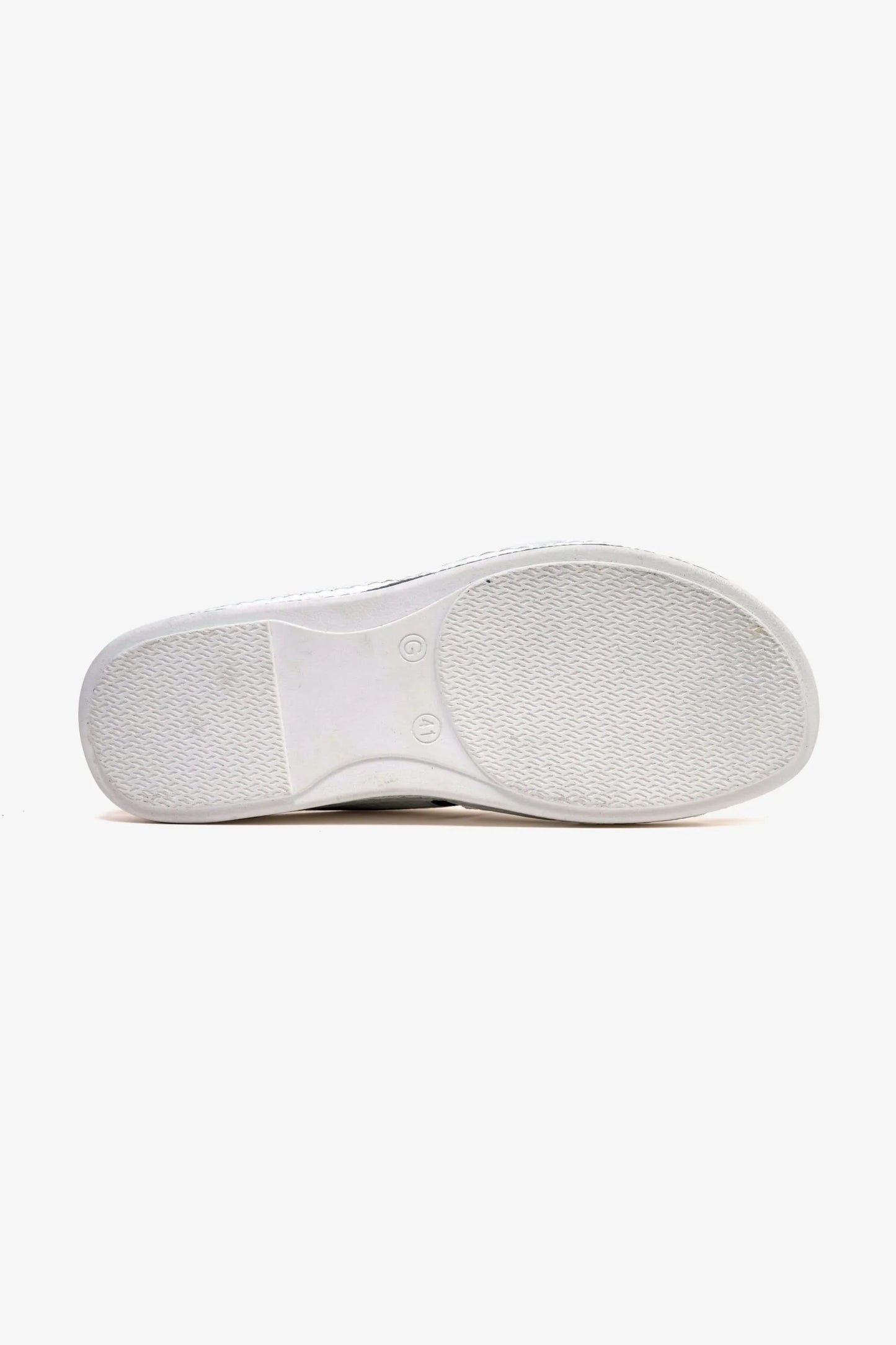 Comfort Plus Men's Leather Slide Sandals White MSDCP6614