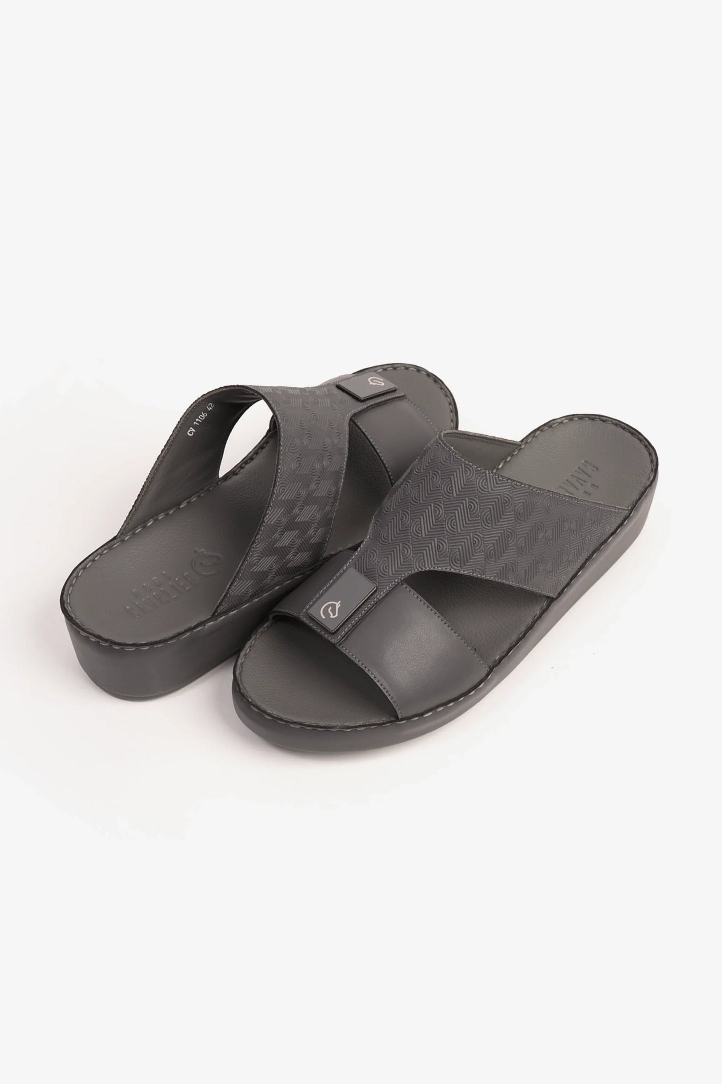 Cavalier Uomo Men's Leather Sandals Grey MSDCV1106
