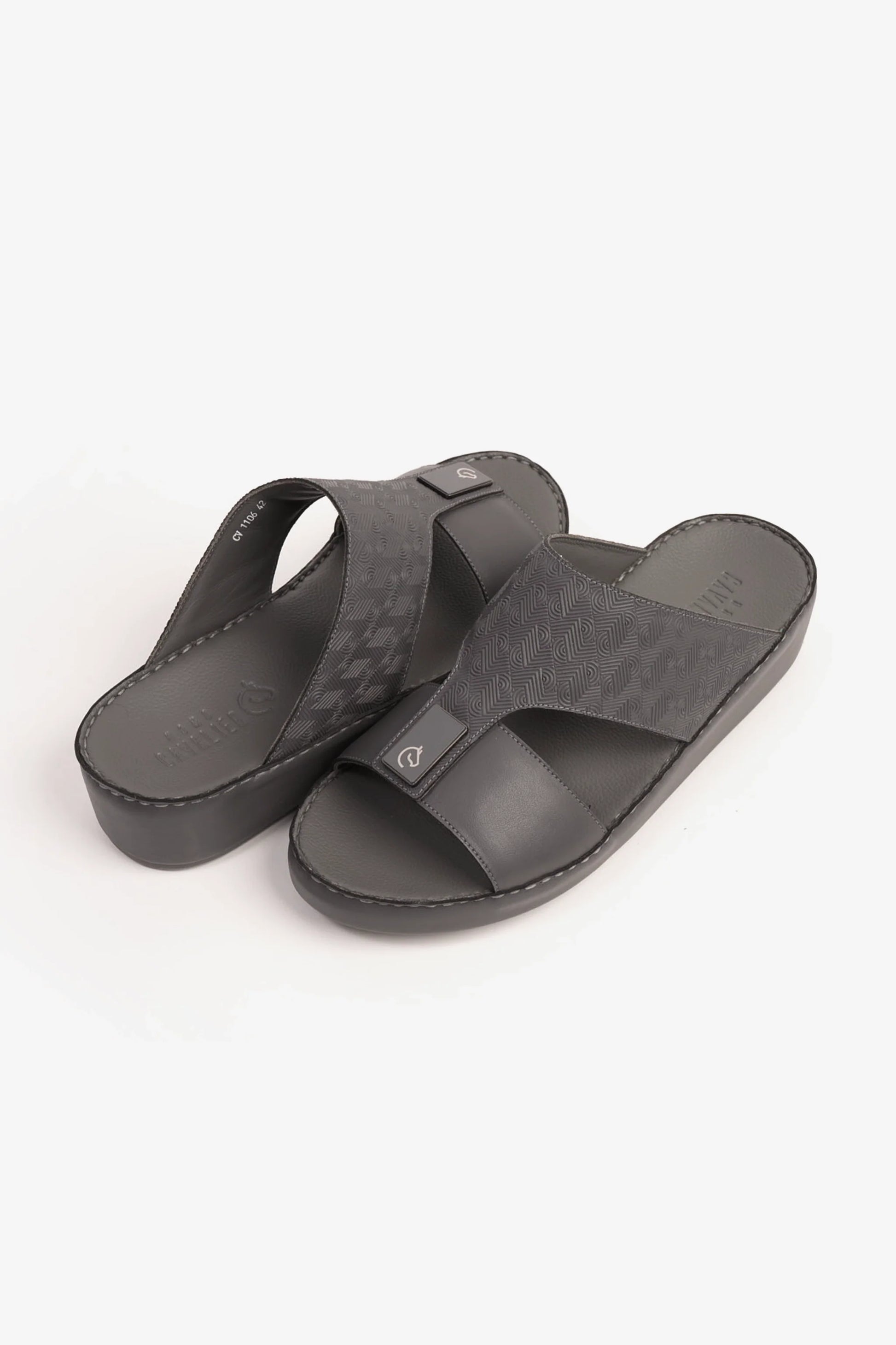 Cavalier Uomo Men's Leather Sandals Grey MSDCV1106