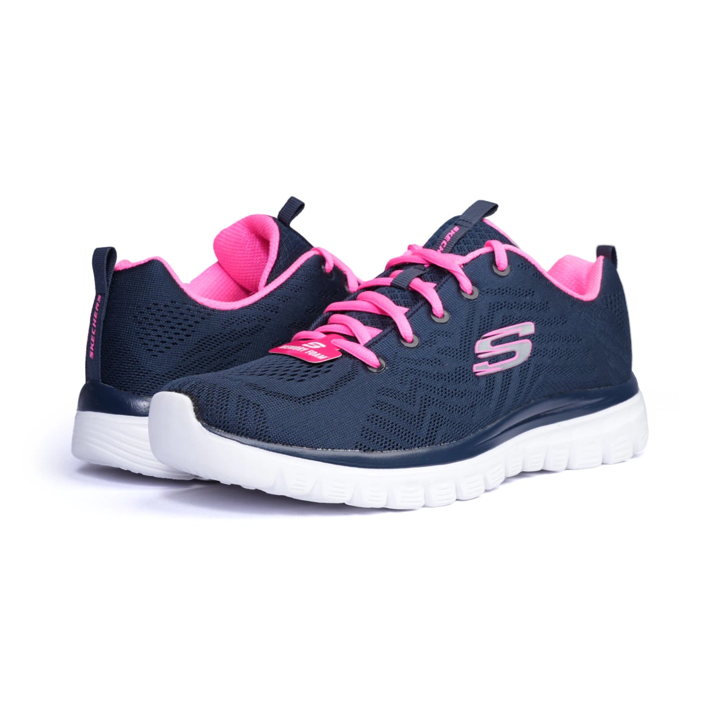 Skechers Graceful Womens Shoes Navy Pink