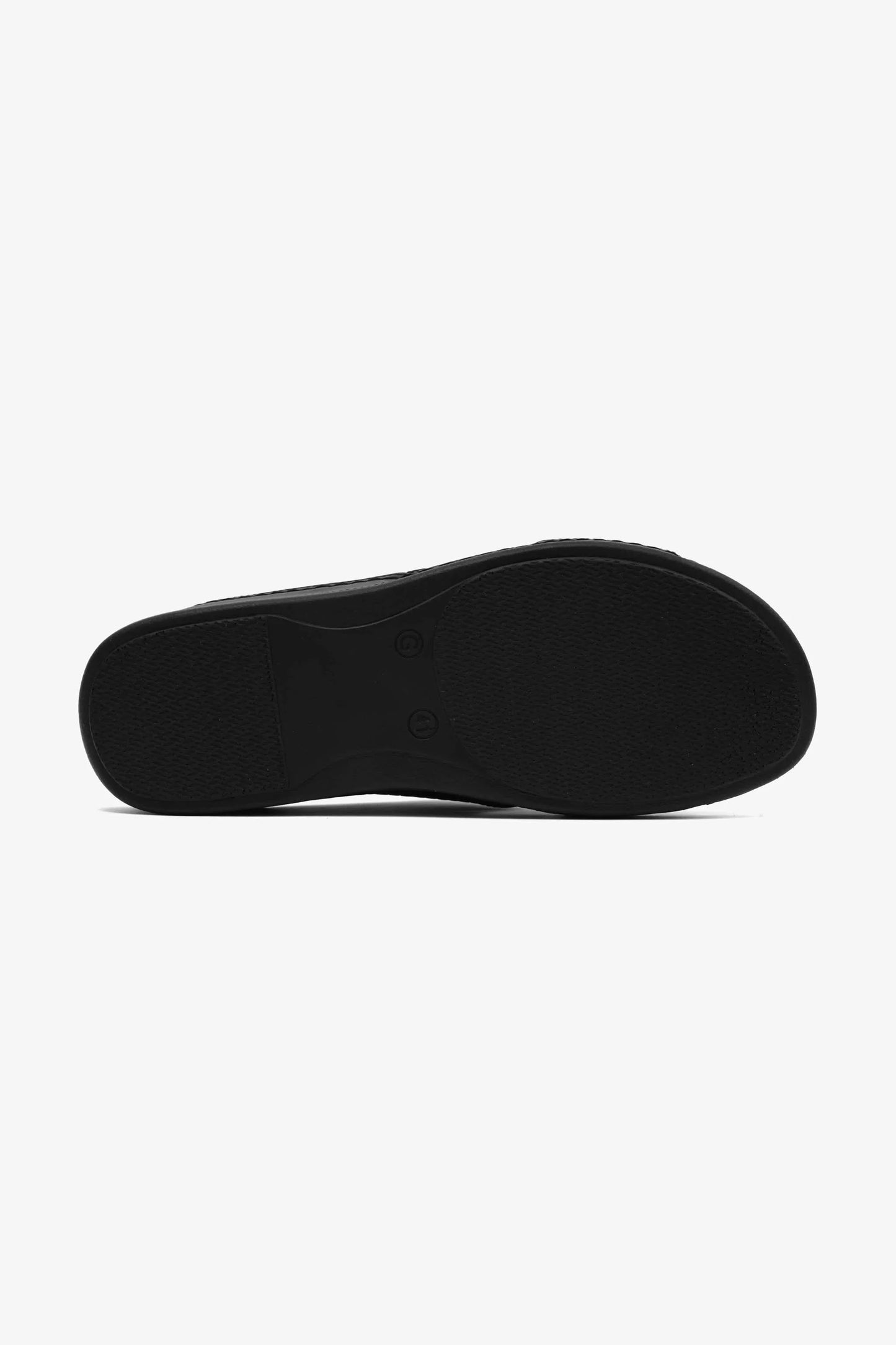 Comfort Plus Men's Silver Accent Leather Arabic Sandals Black MSDCP6611