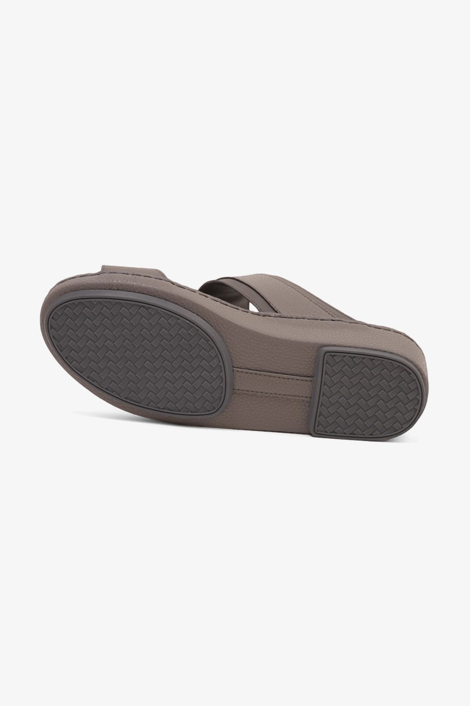 Comfort Plus Men's Textured Leather Sandals Grey MSDCP8011