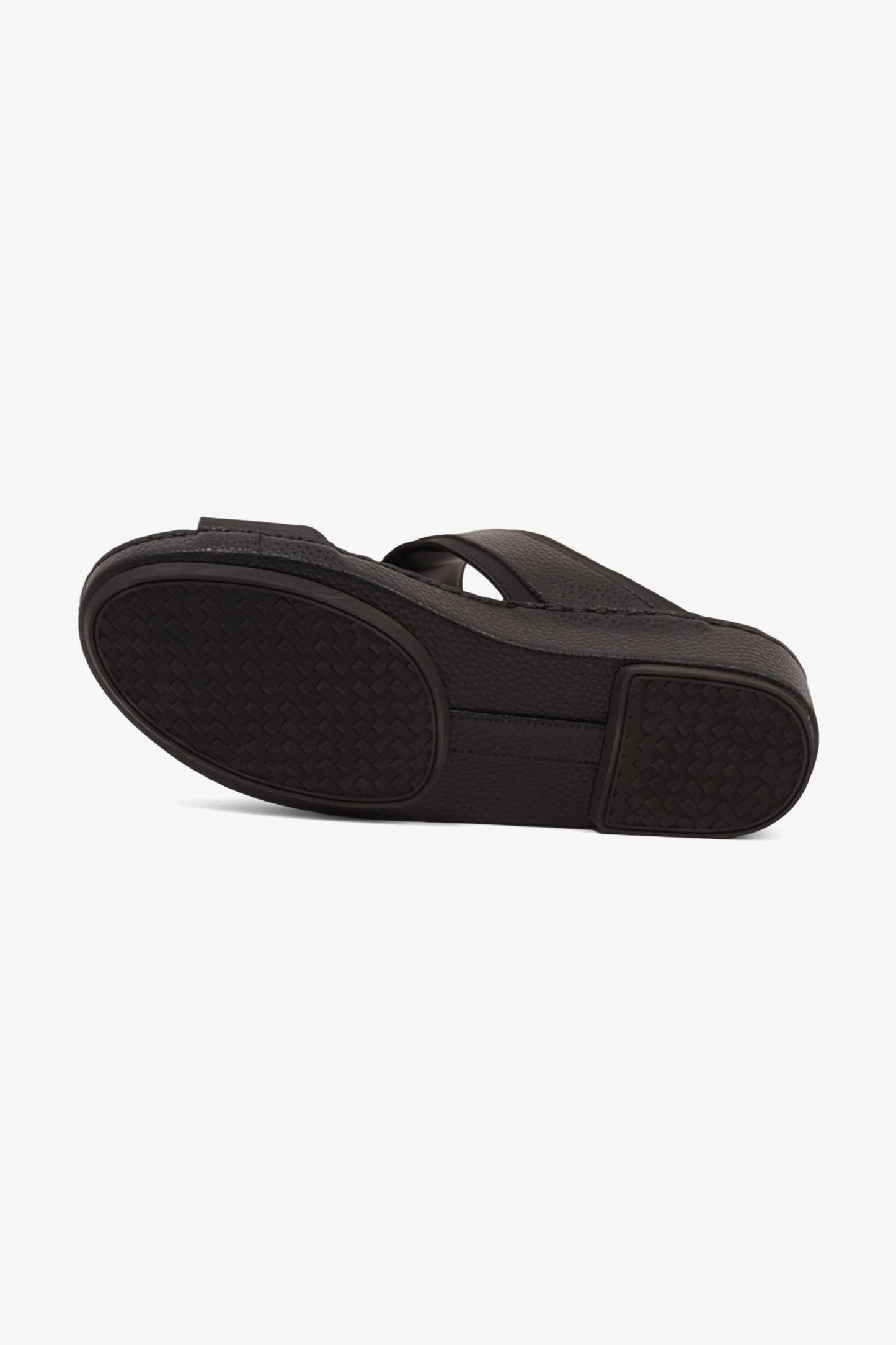 Comfort Plus Men's Footbed Leather Arabic Sandals Black MSDCP8011