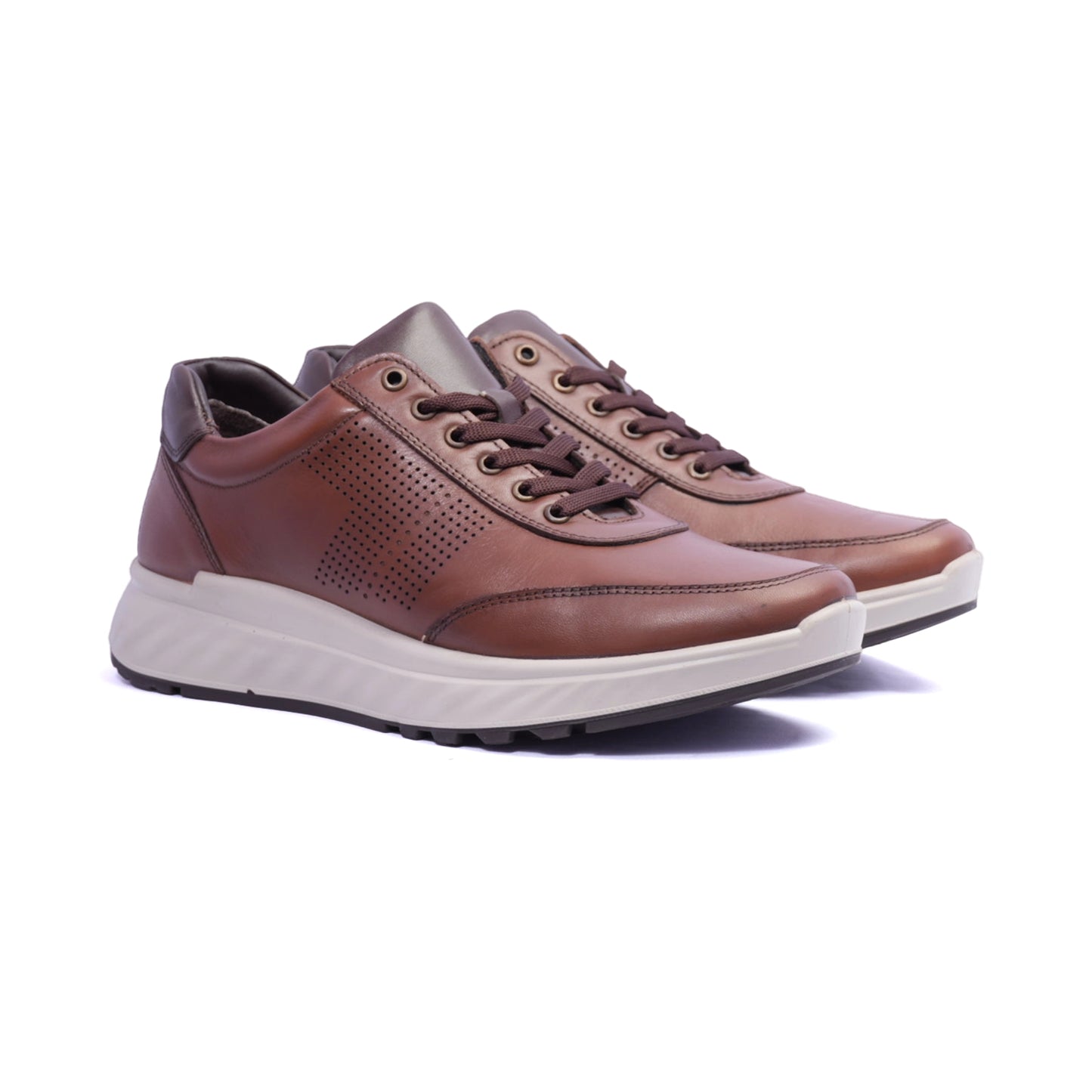 Comfort Plus Classic Pair Lace-Up Sneakers Tan