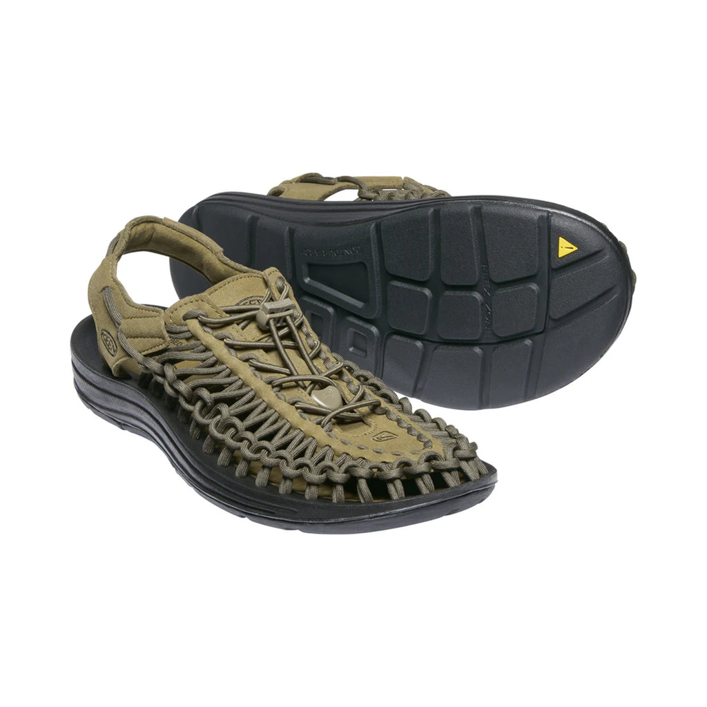 MEN UNEEK FLAT SANDALS OLIVE/BLACK