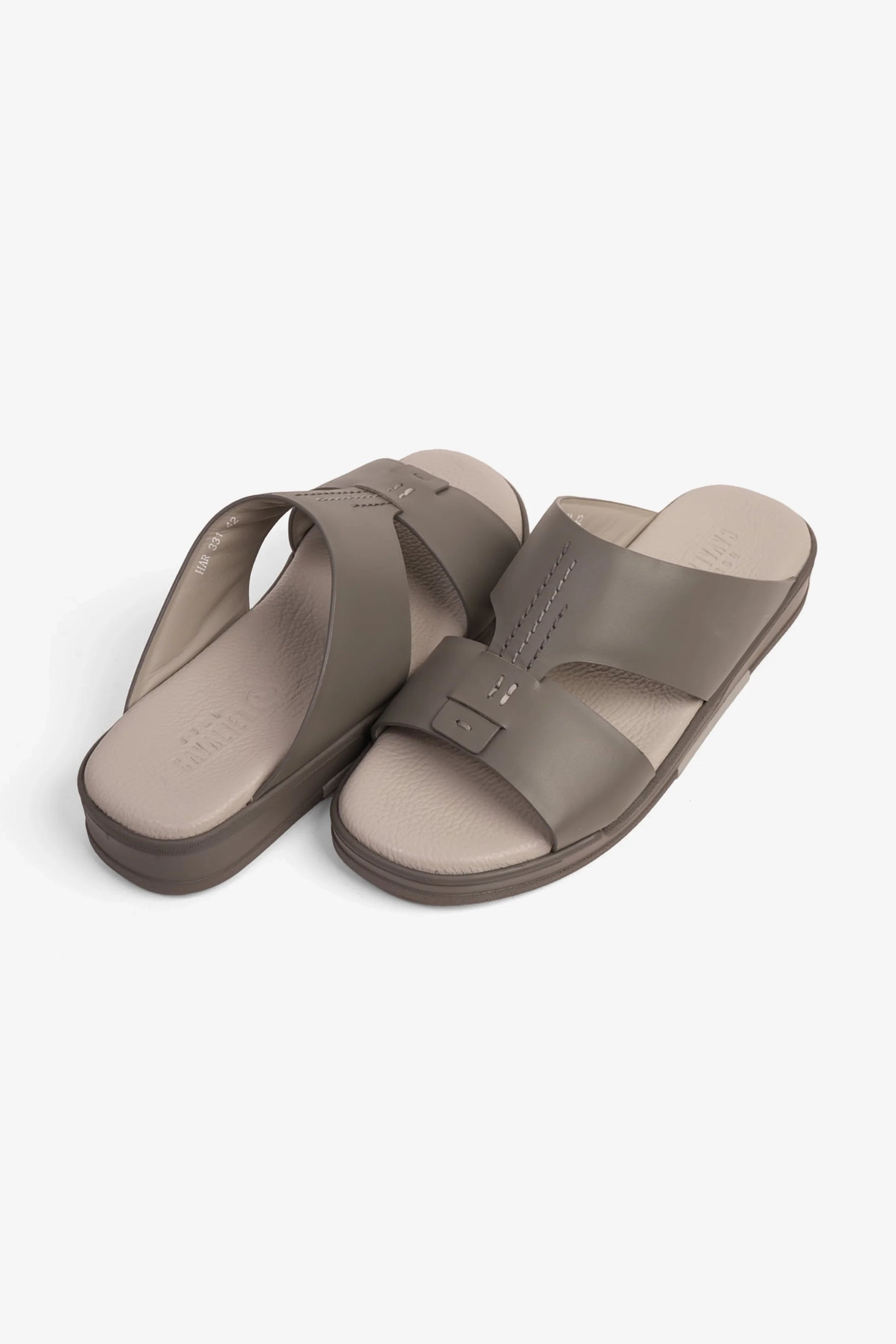 Cavalier Uomo Men's Leather Sandals Dark-Grey MSDCVHAR331