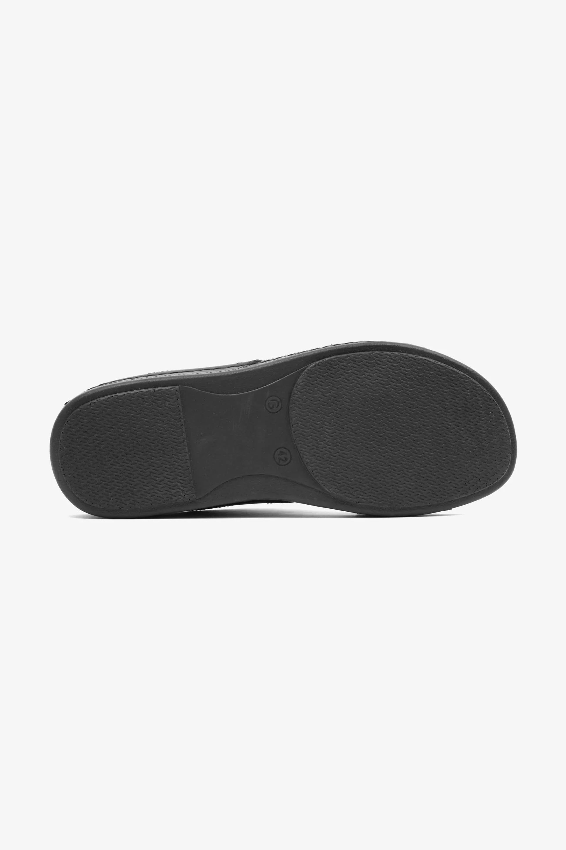 Comfort Plus Men's Ultra Massage Leather Sandals Black - Seventy7