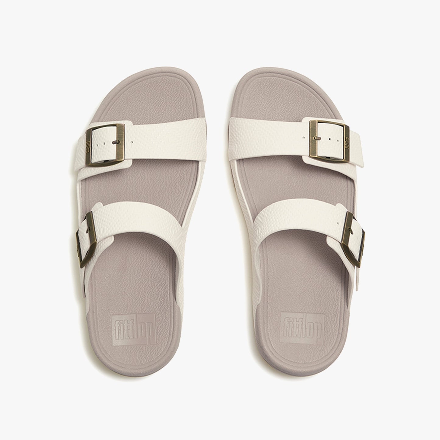 FITFLOP MENS GOGH MOC SLIDES SANDALS WHITE
