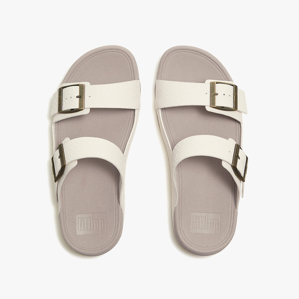 FITFLOP MENS GOGH MOC SLIDES SANDALS WHITE