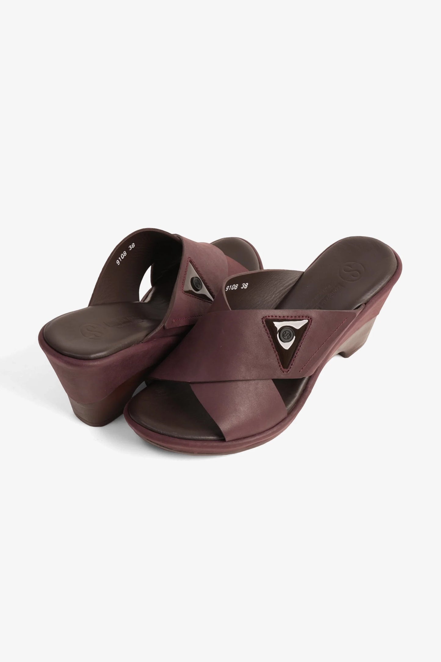 Comfort Plus Women's Cross-Strap Slide Sandals Brown LSDCP9108