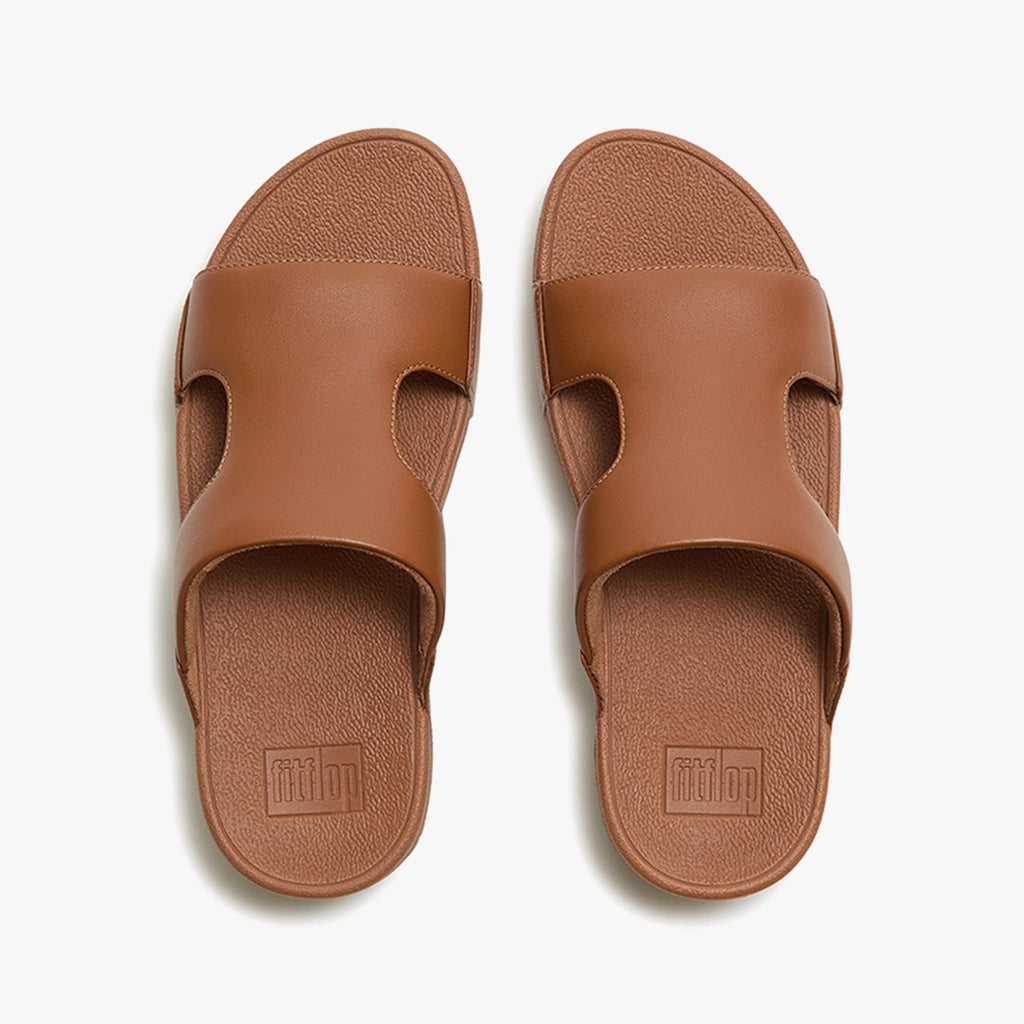 FITFLOP MENS GOGH MOC SLIDES SANDALS DARK BROWN
