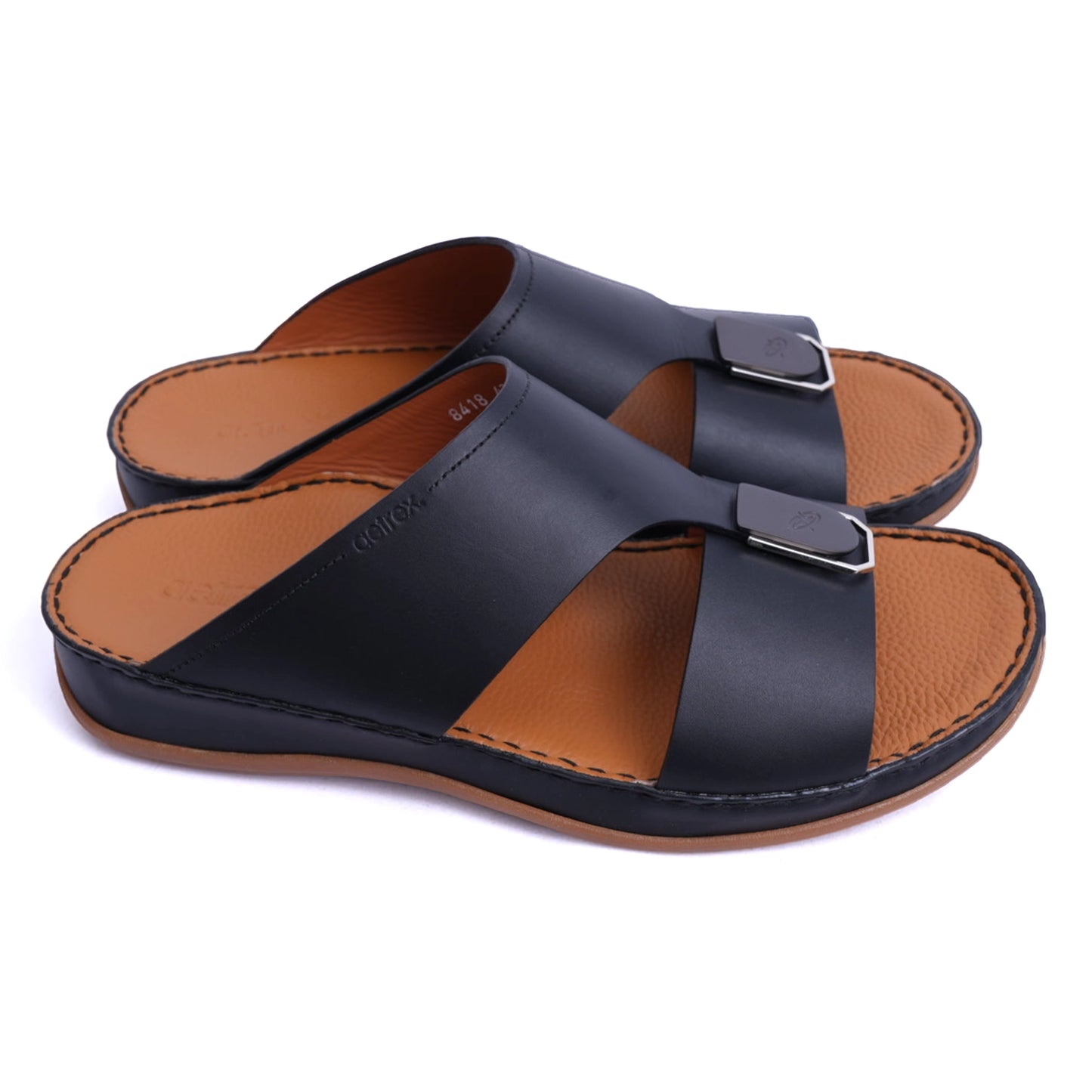 MATTE LEATHER SLIM ICONIC AETREX ARABIC SANDAL BLACK