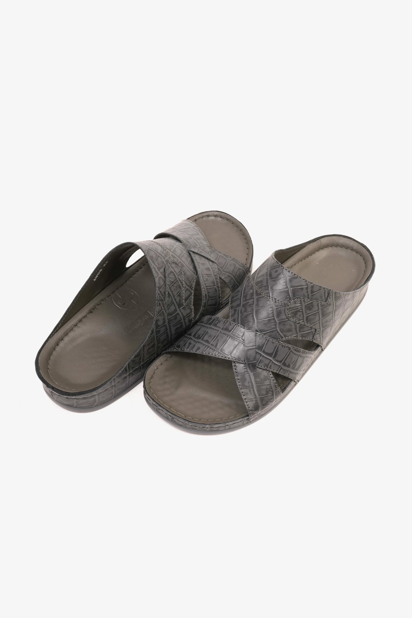 Comfort Plus Men's Cushioned Arabic Sandals Grey MSDCPAV03