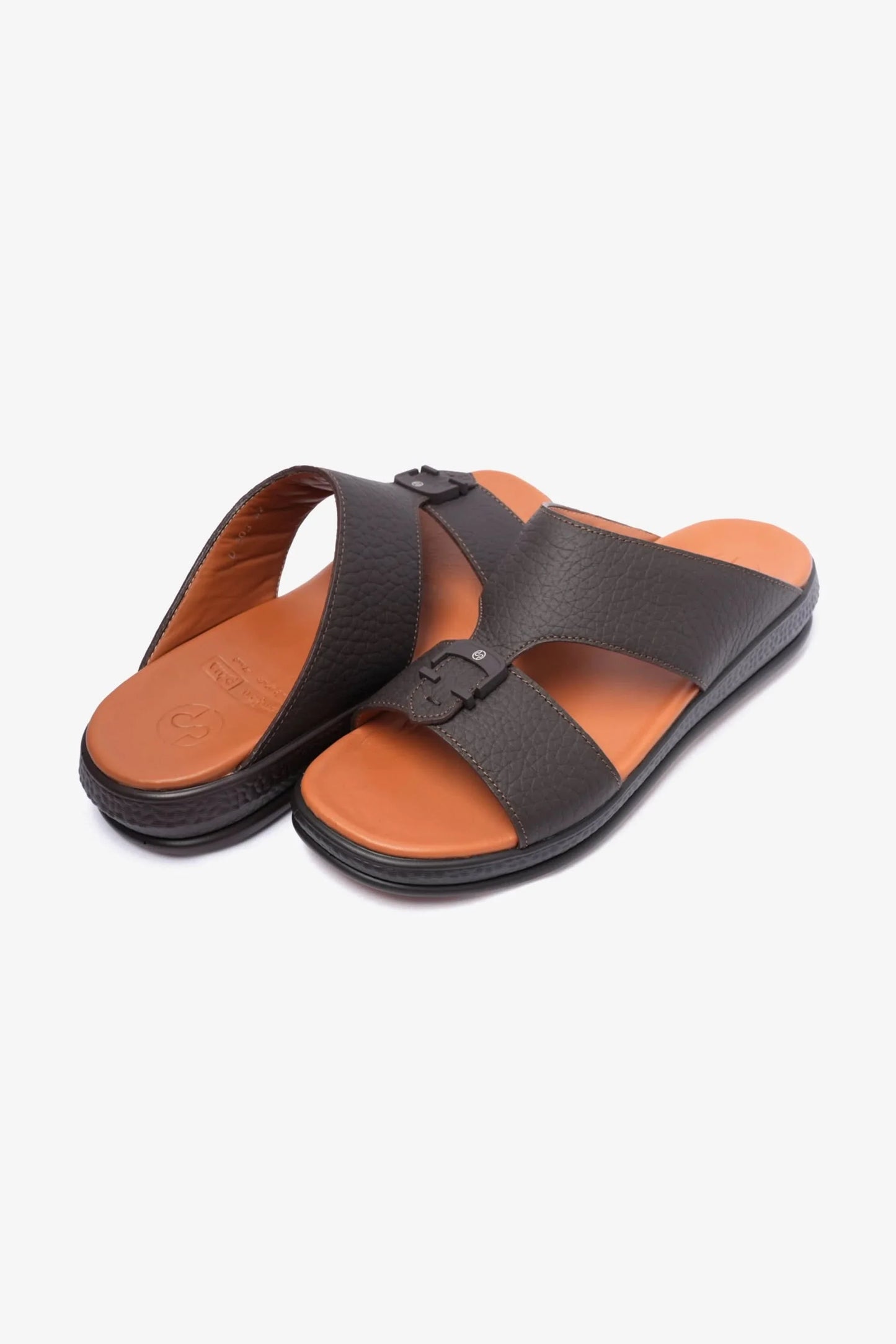Comfort Plus Men's Stylish Trims Leather Sandals Black MSDCPD103