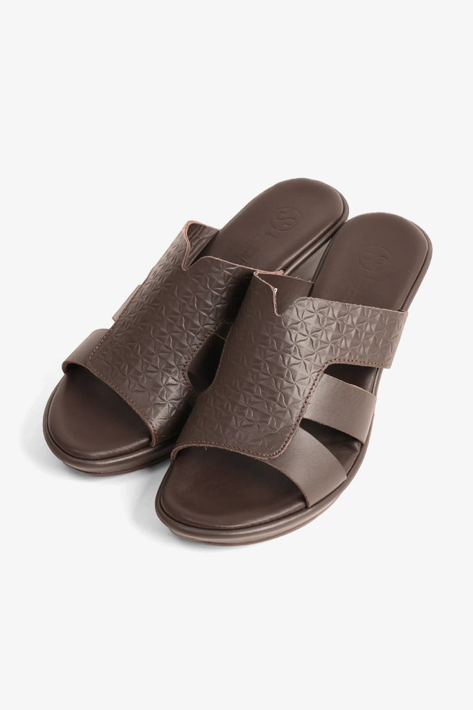 Comfort Plus Women's Embossed Leather Wedges Brown LSDCP9107