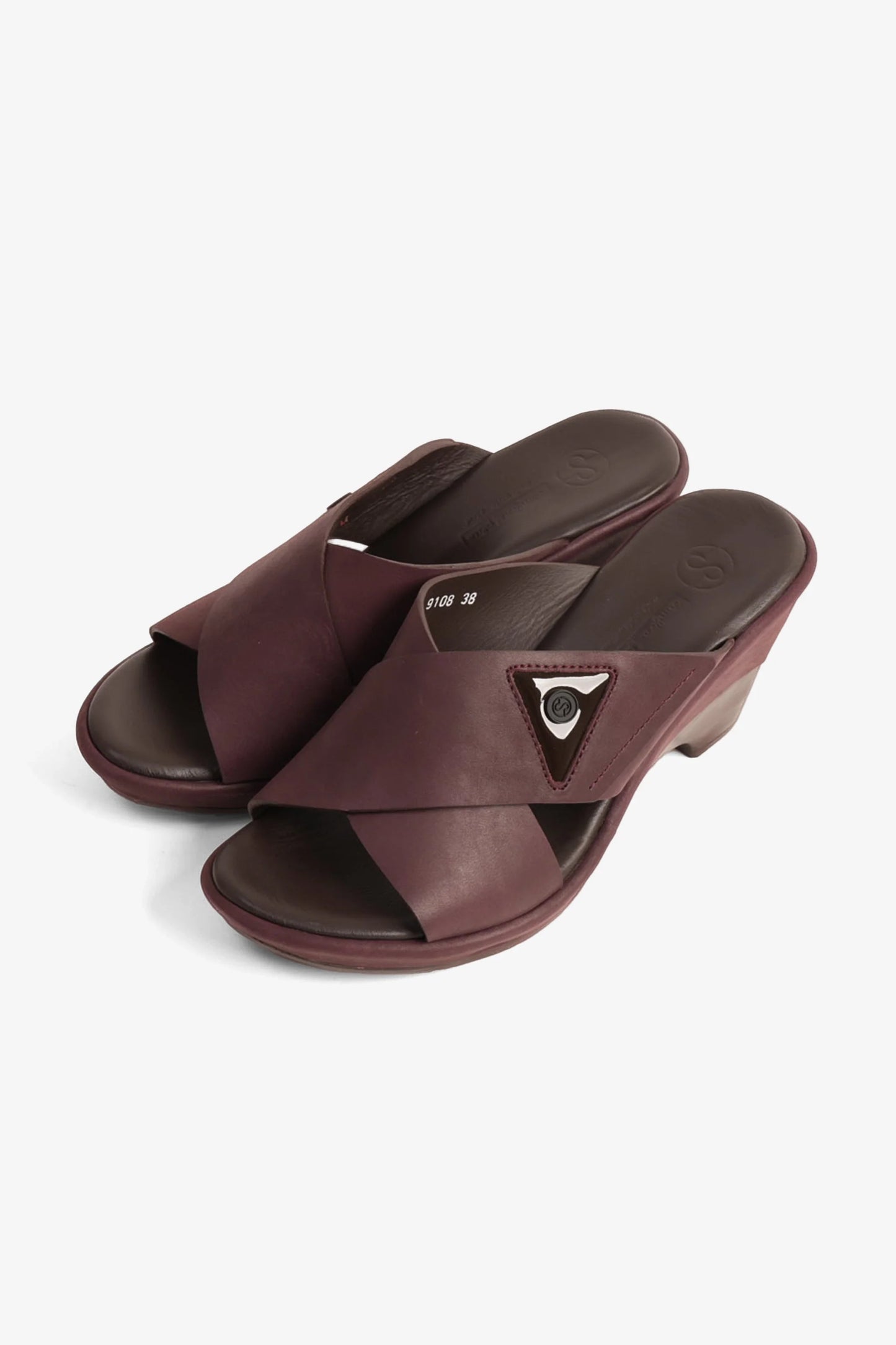 Comfort Plus Women's Cross-Strap Slide Sandals Brown LSDCP9108