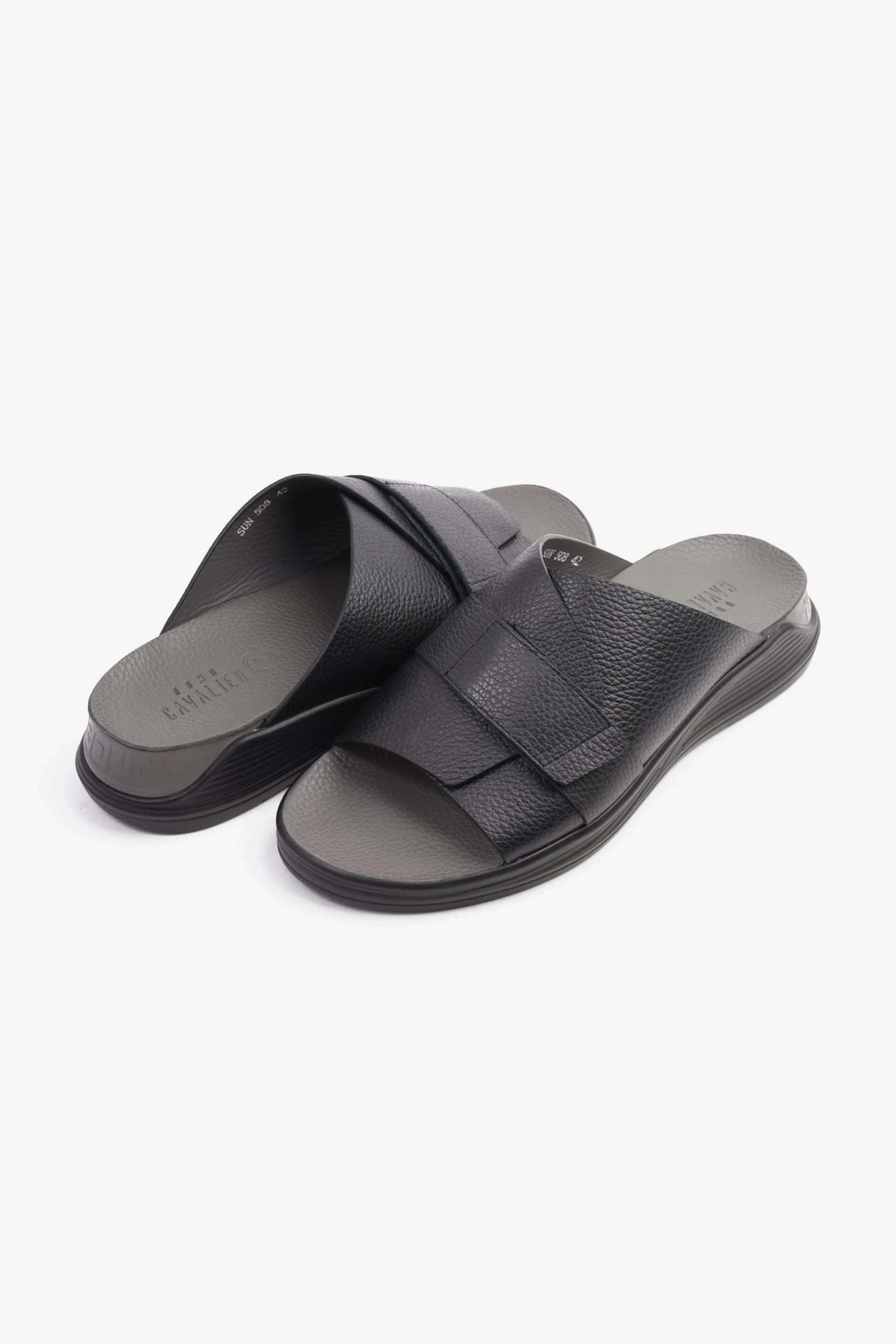 Cavalier Uomo Men's Strappy Sandals Black MSDCVSUN508