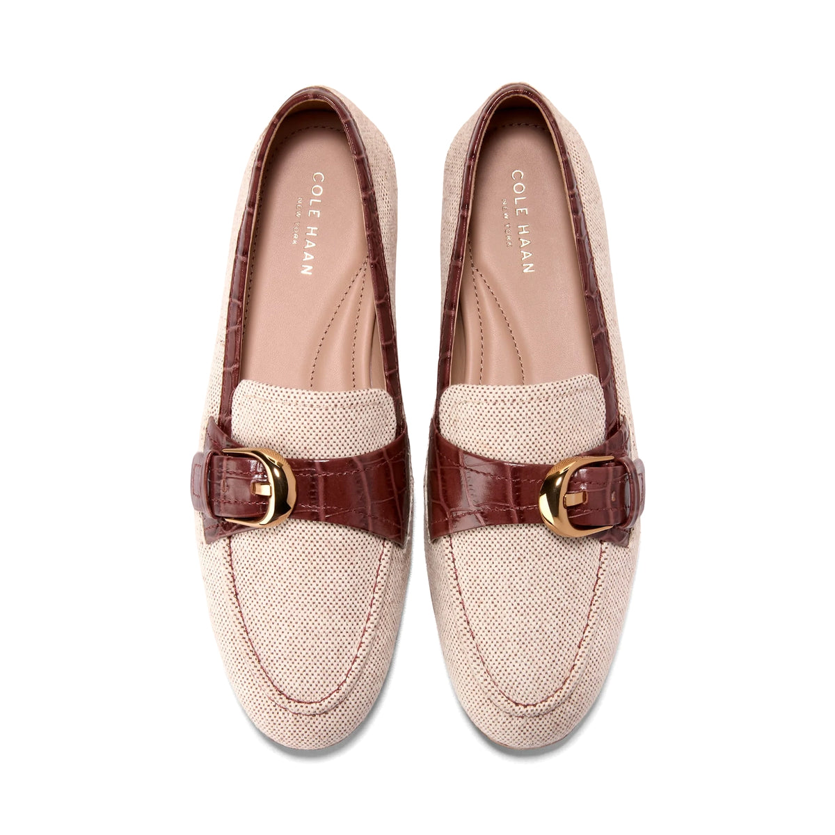 COLE HAAN LADIES GRAND AMBITION ALETTE BUCKLE LOAFERS BEIGE-thumbmail-5