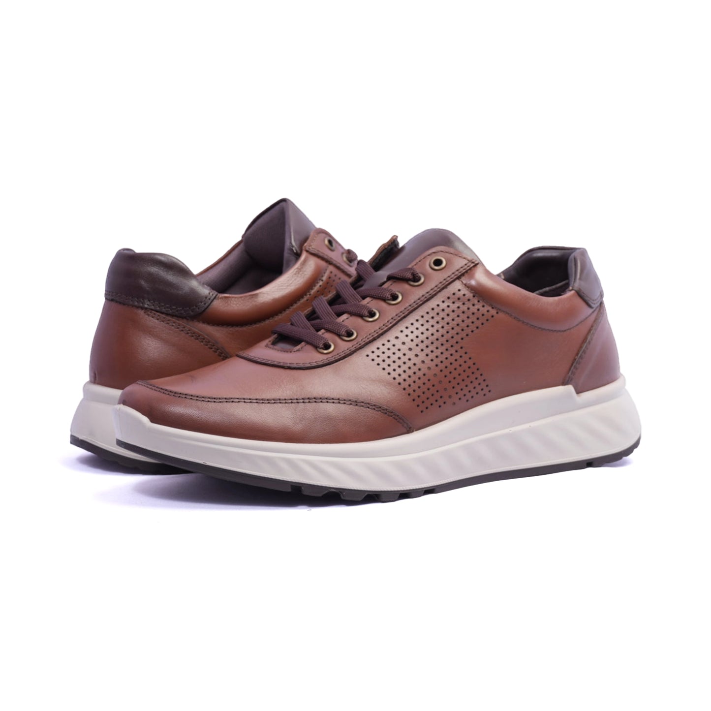 Comfort Plus Classic Pair Lace-Up Sneakers Tan