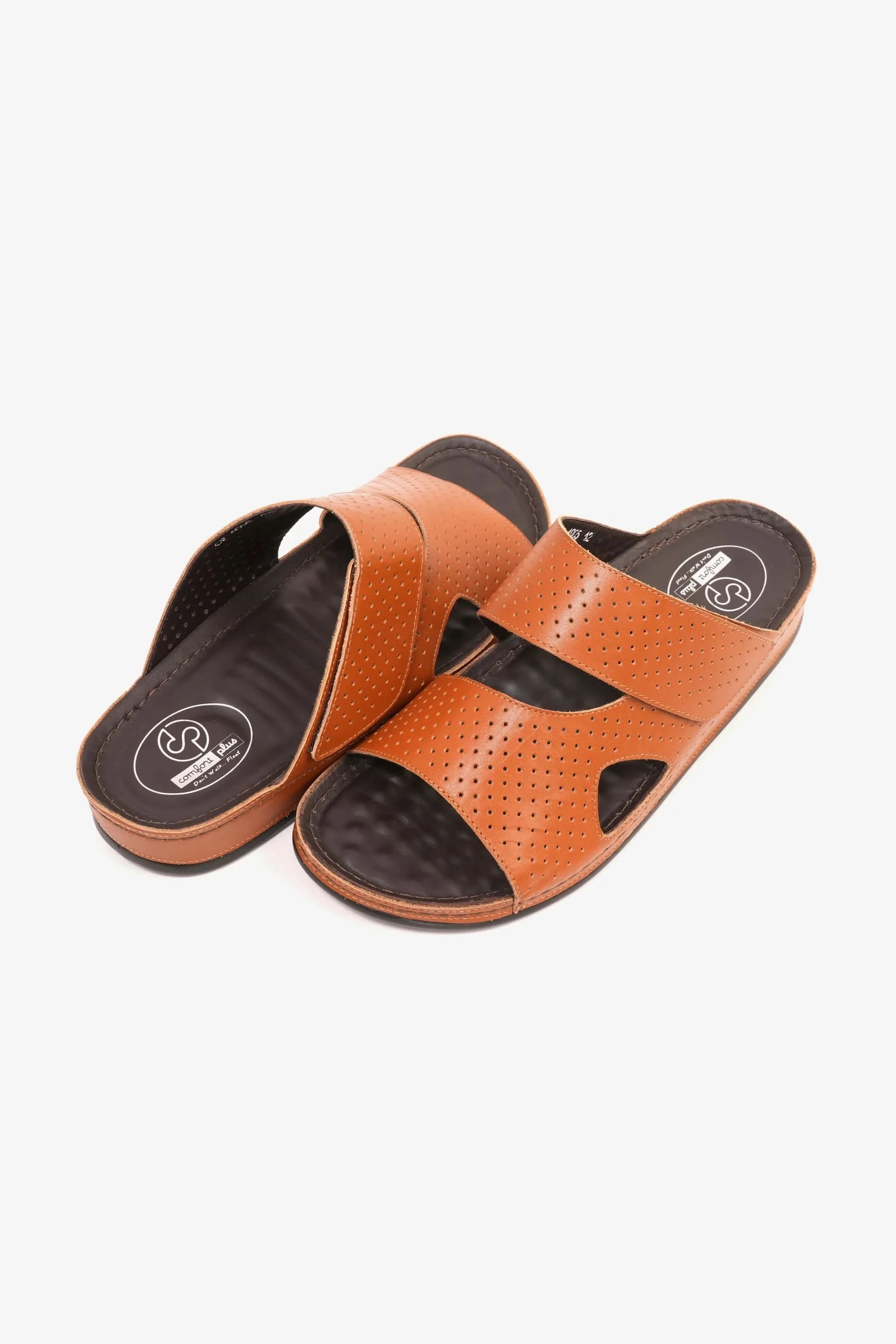 Comfort Plus Men's Al Waha Textured Arabic Sandals Tan MSDCP4005