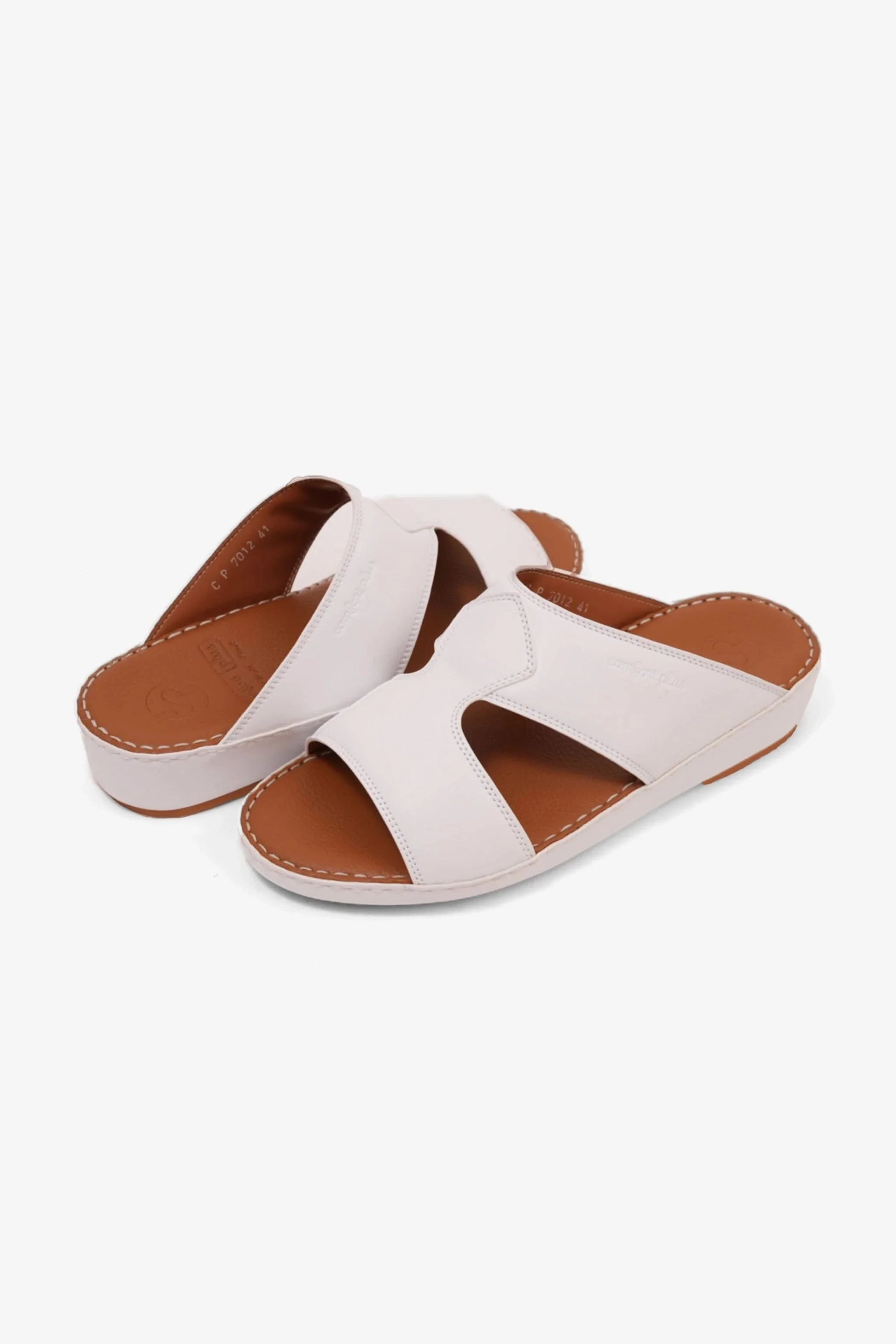 Comfort Plus Men's Luxurious Leather Sandals White MSDCP7012