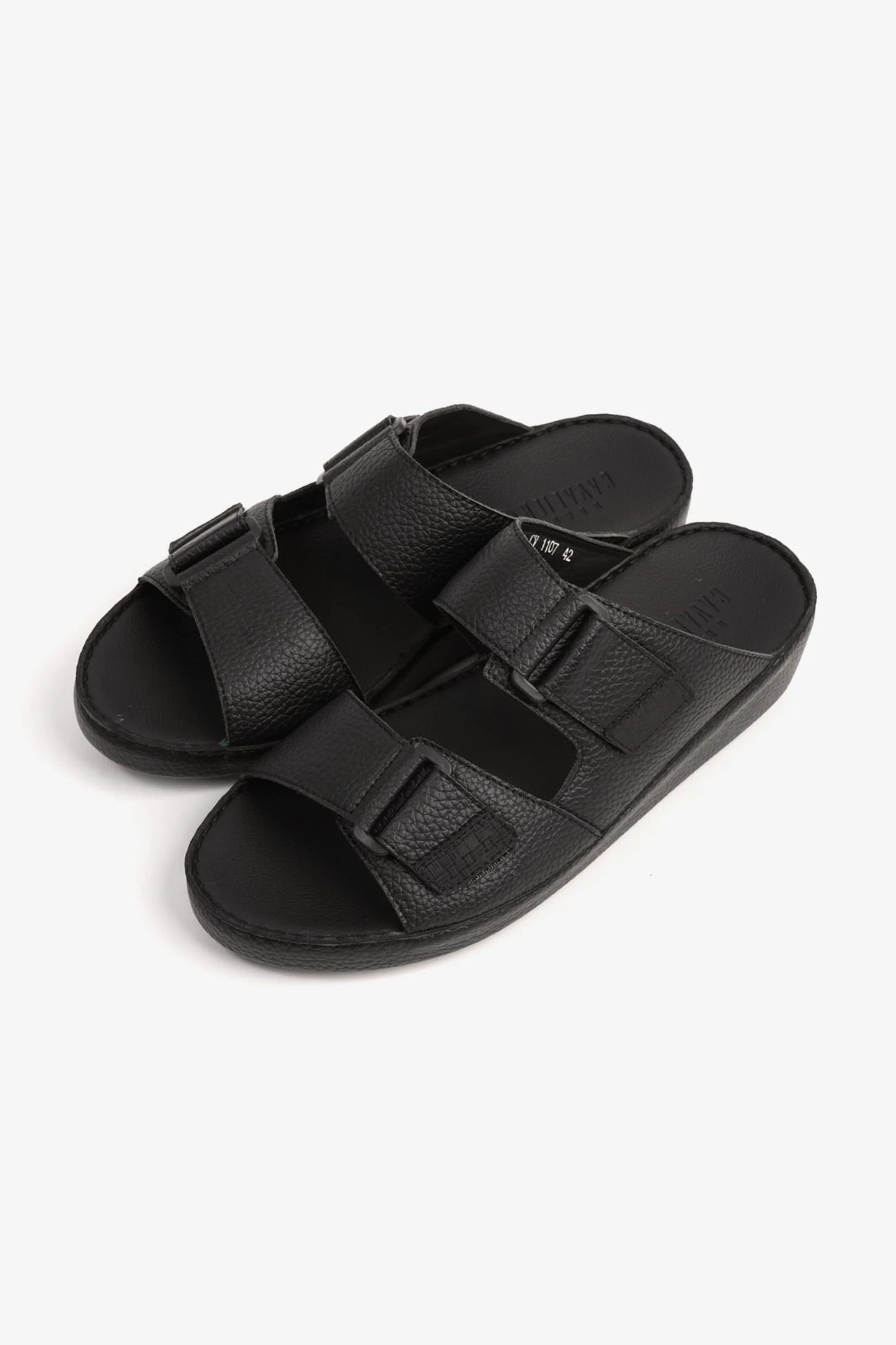 Cavalier Uomo Men's Arabic Sandals With Adjustable Strap Black MSDCV1107