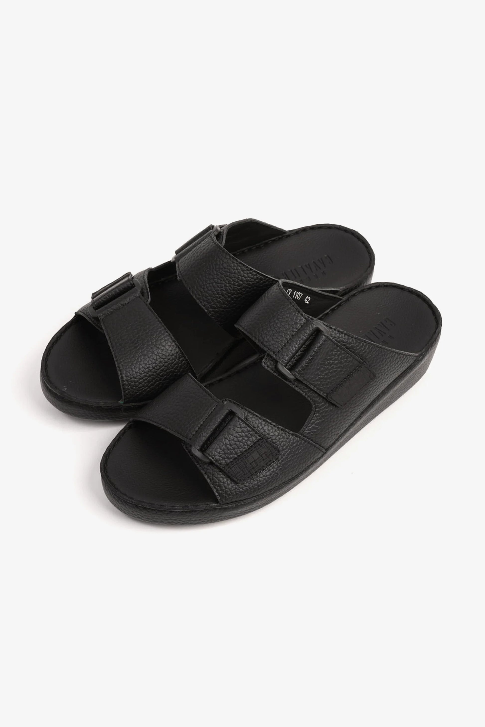 Cavalier Uomo Men's Arabic Sandals With Adjustable Strap Black MSDCV1107