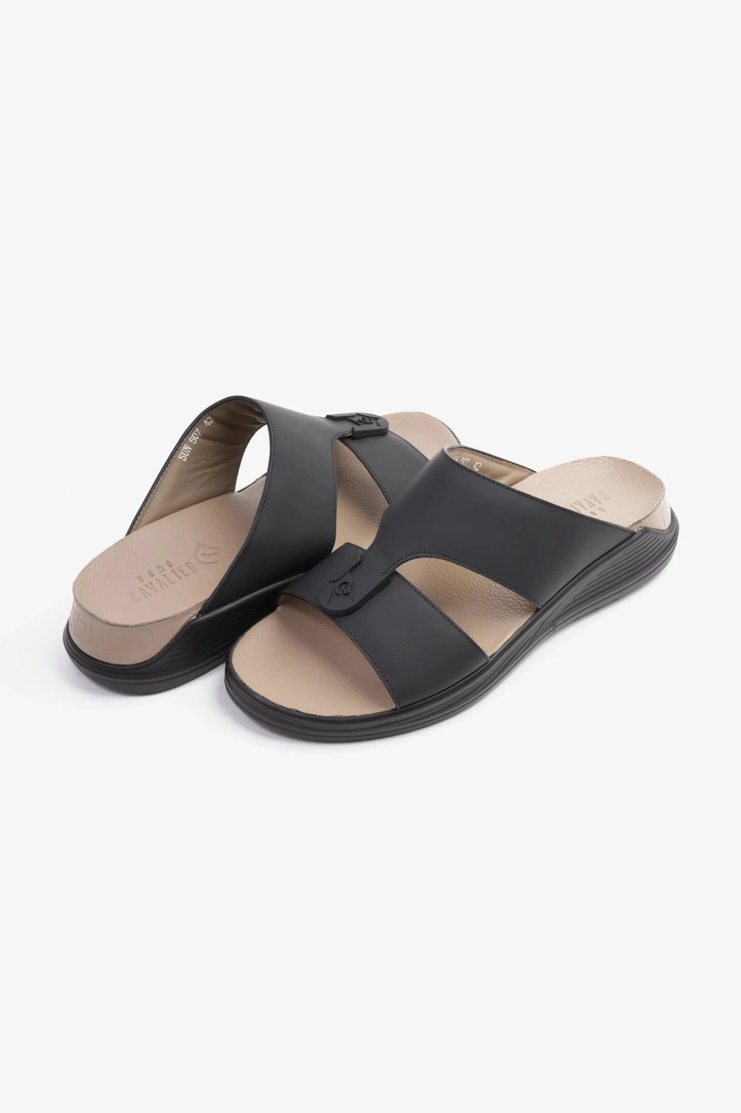 Cavalier Uomo Men's Classic Arabic Sandals Black MSDCVSUN507