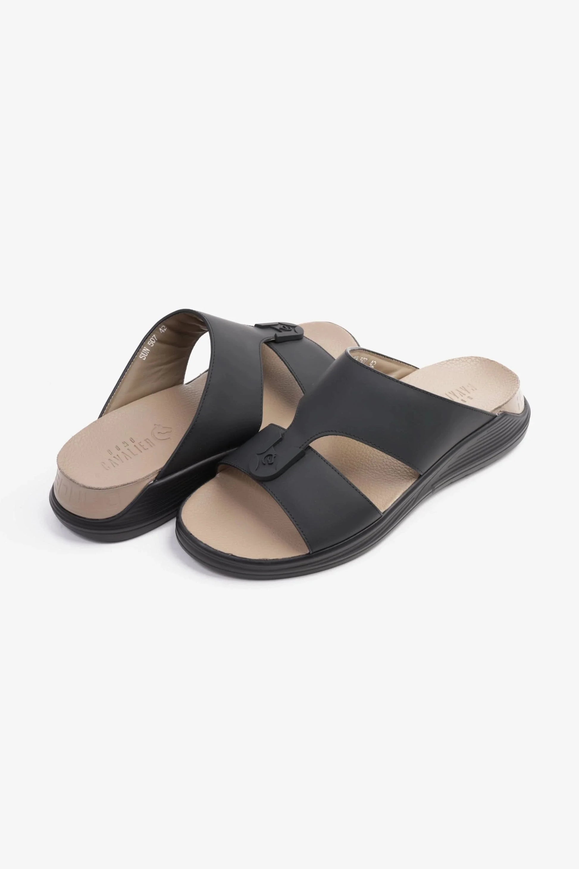 Cavalier Uomo Men's Classic Arabic Sandals Black MSDCVSUN507