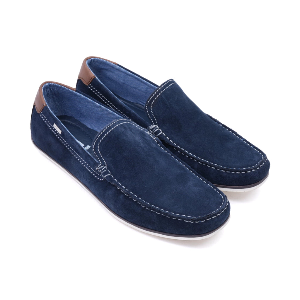 S.Oliver Men's Suede Loafers with Leather Trim Navy