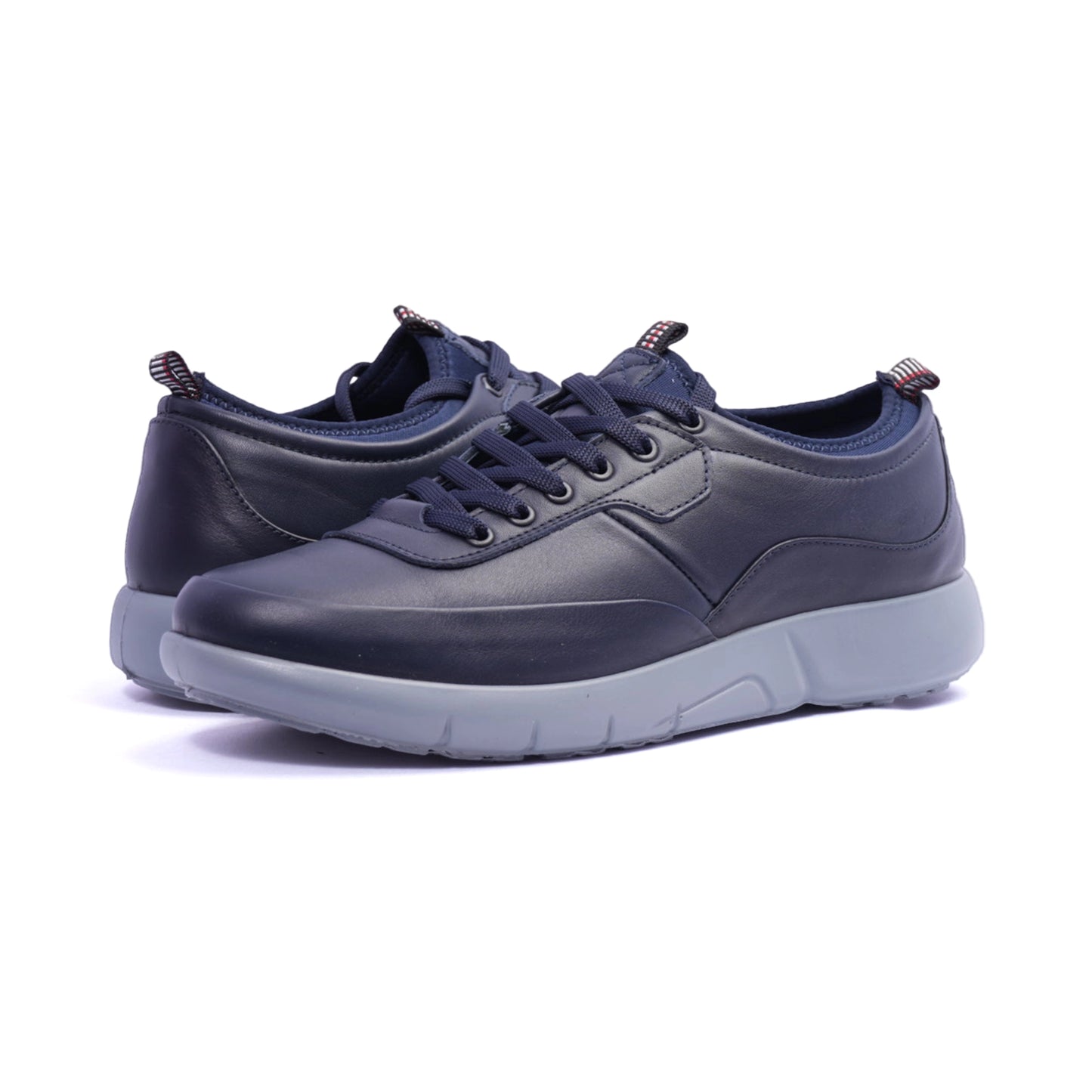 Comfort Plus Men's Stylish Leather Sneakers Navy