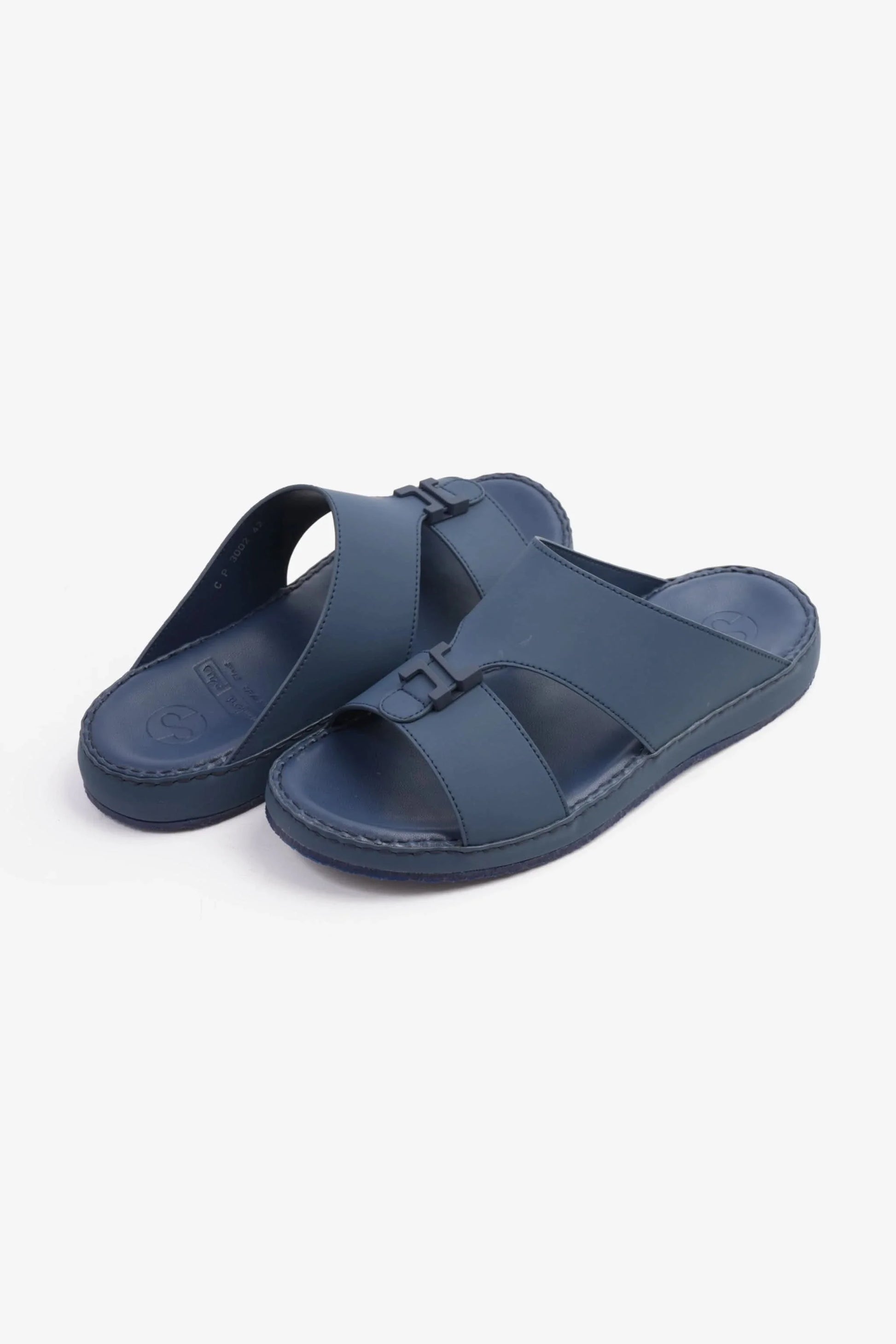 Comfort Plus Men's Matte Leather Sandals Navy MSDCP3002