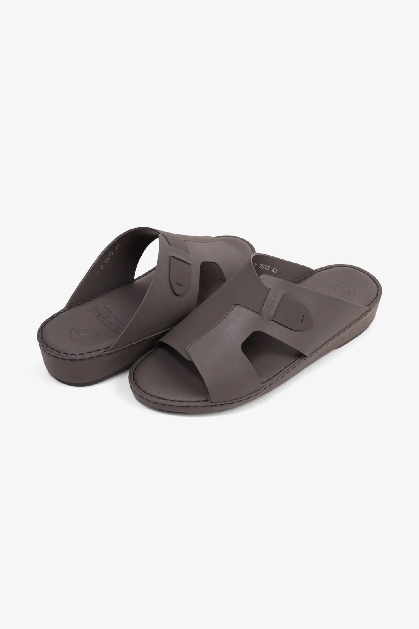 Comfort Plus Men's Ultra Comfortable Leather Slip-On Sandals Dark Grey MSDCP7017