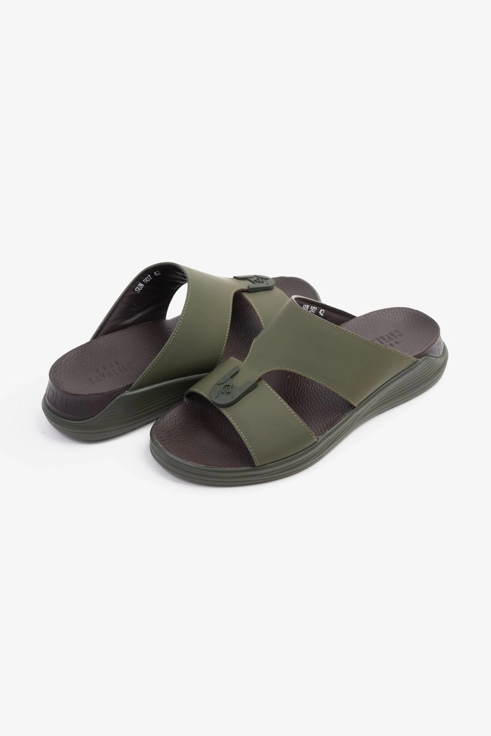 Cavalier Uomo Men's Classic Arabic Sandals Olive MSDCVSUN507