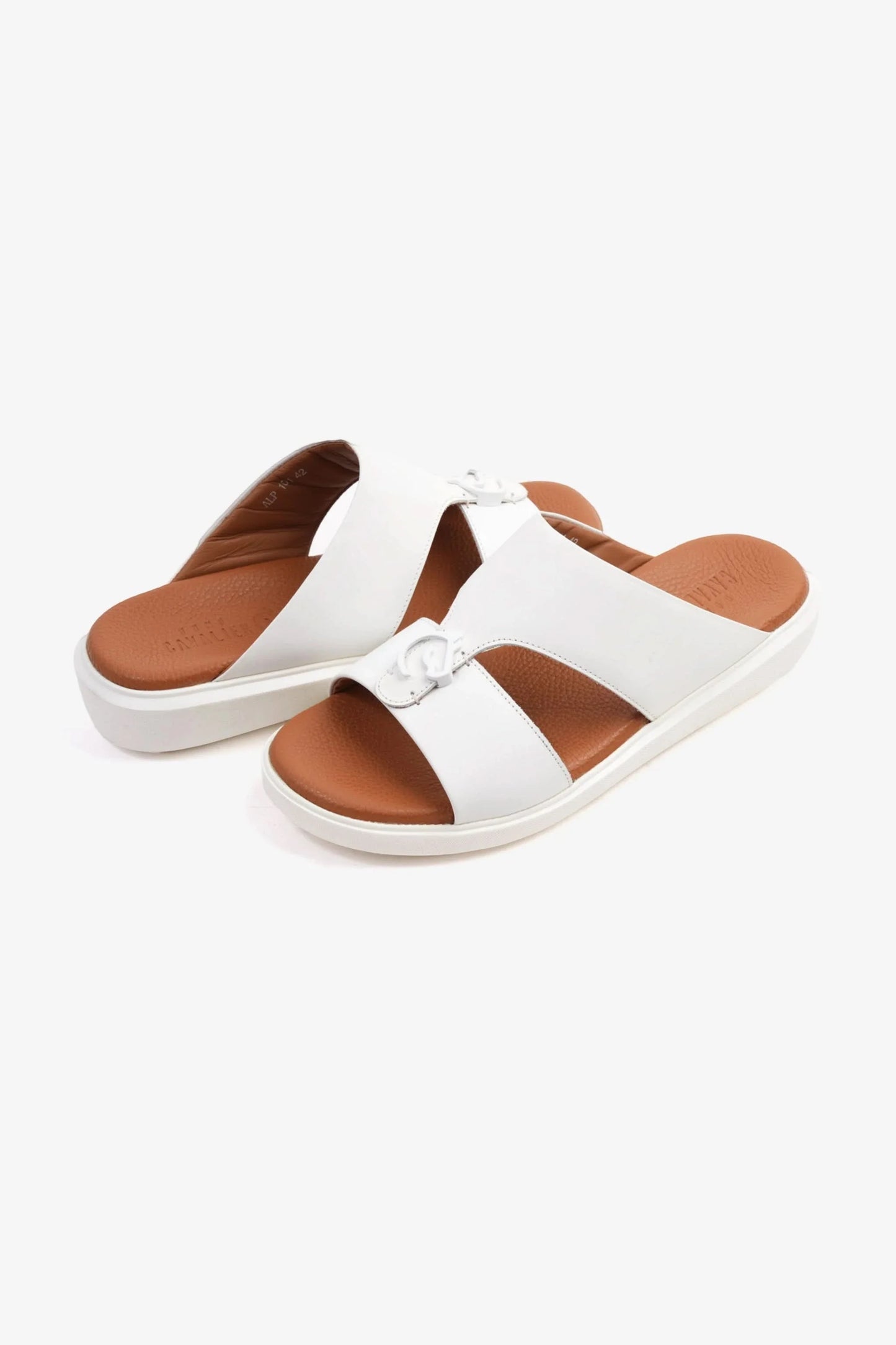Cavalier Uomo Men's Soft Footbed Arabic Sandals White MSDCVALP101