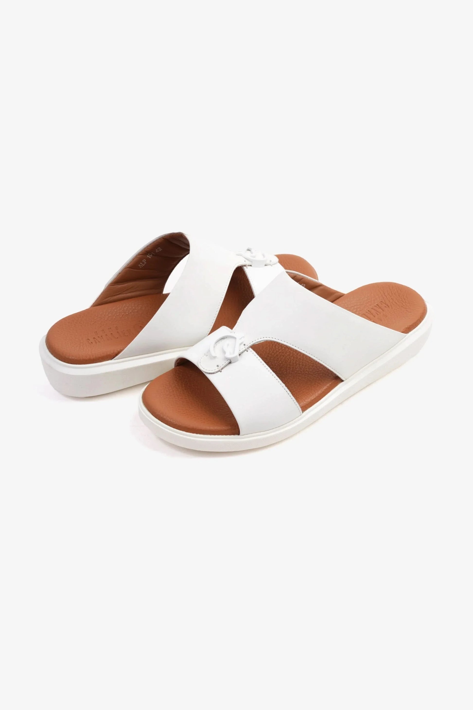 Cavalier Uomo Men's Soft Footbed Arabic Sandals White MSDCVALP101